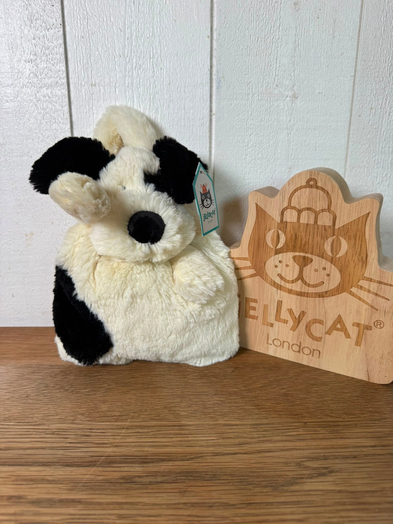 Jellycat Bashful Black & Cream Puppy Bag