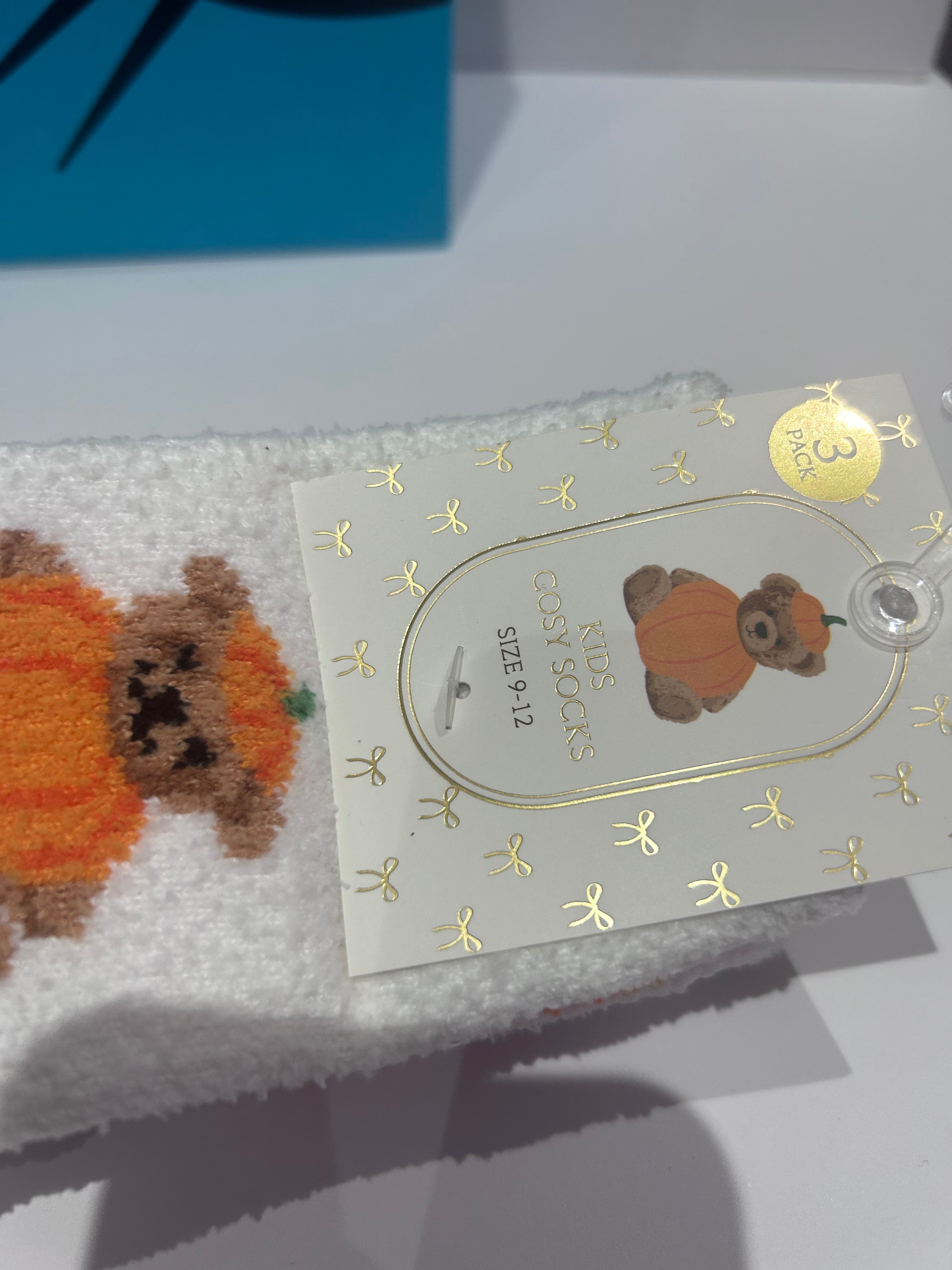Cosy Pumpkin Bart Fluffy Socks ~ Kids 9-12uk