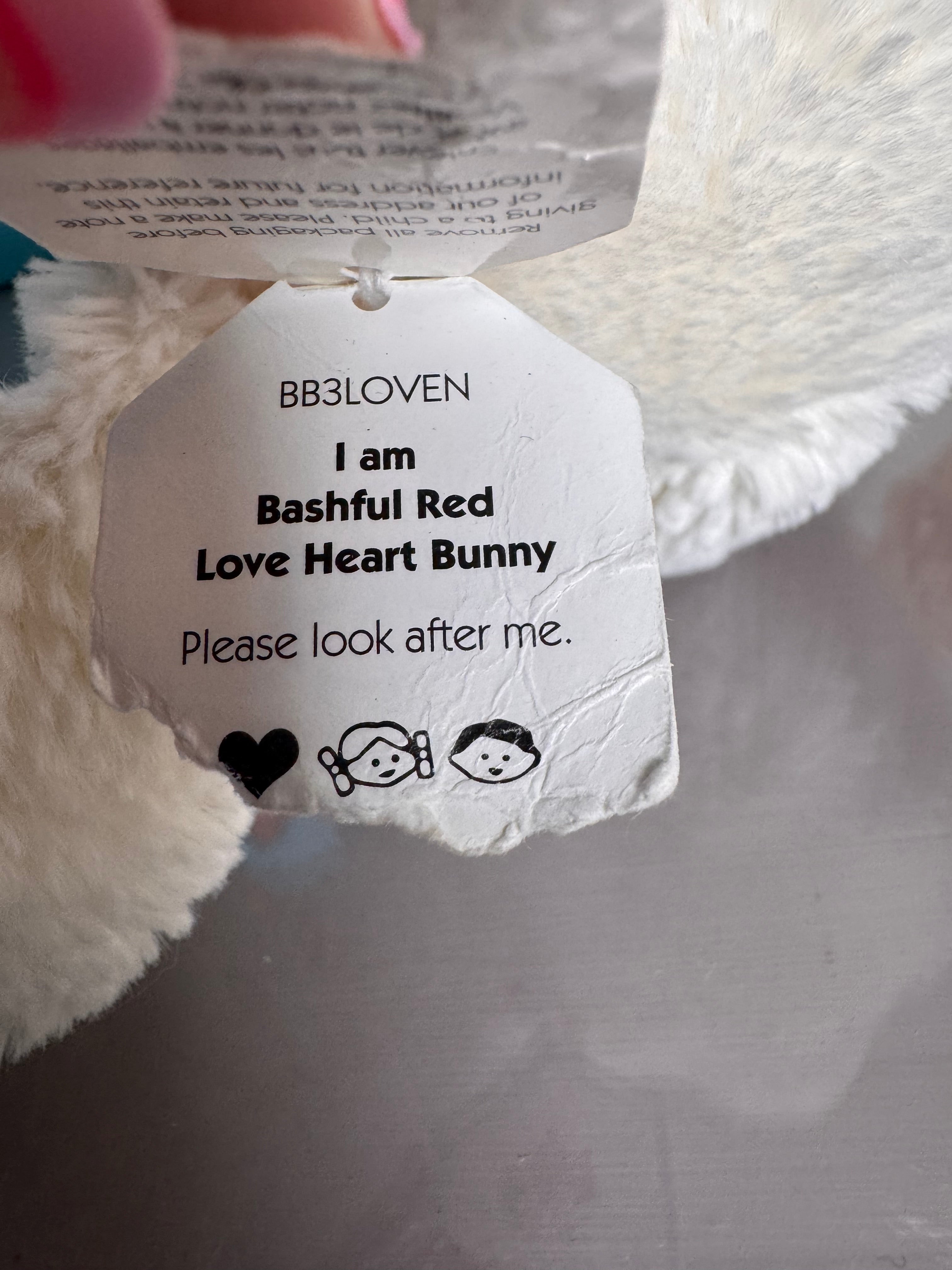 Bashful Red Love Heart Bunny