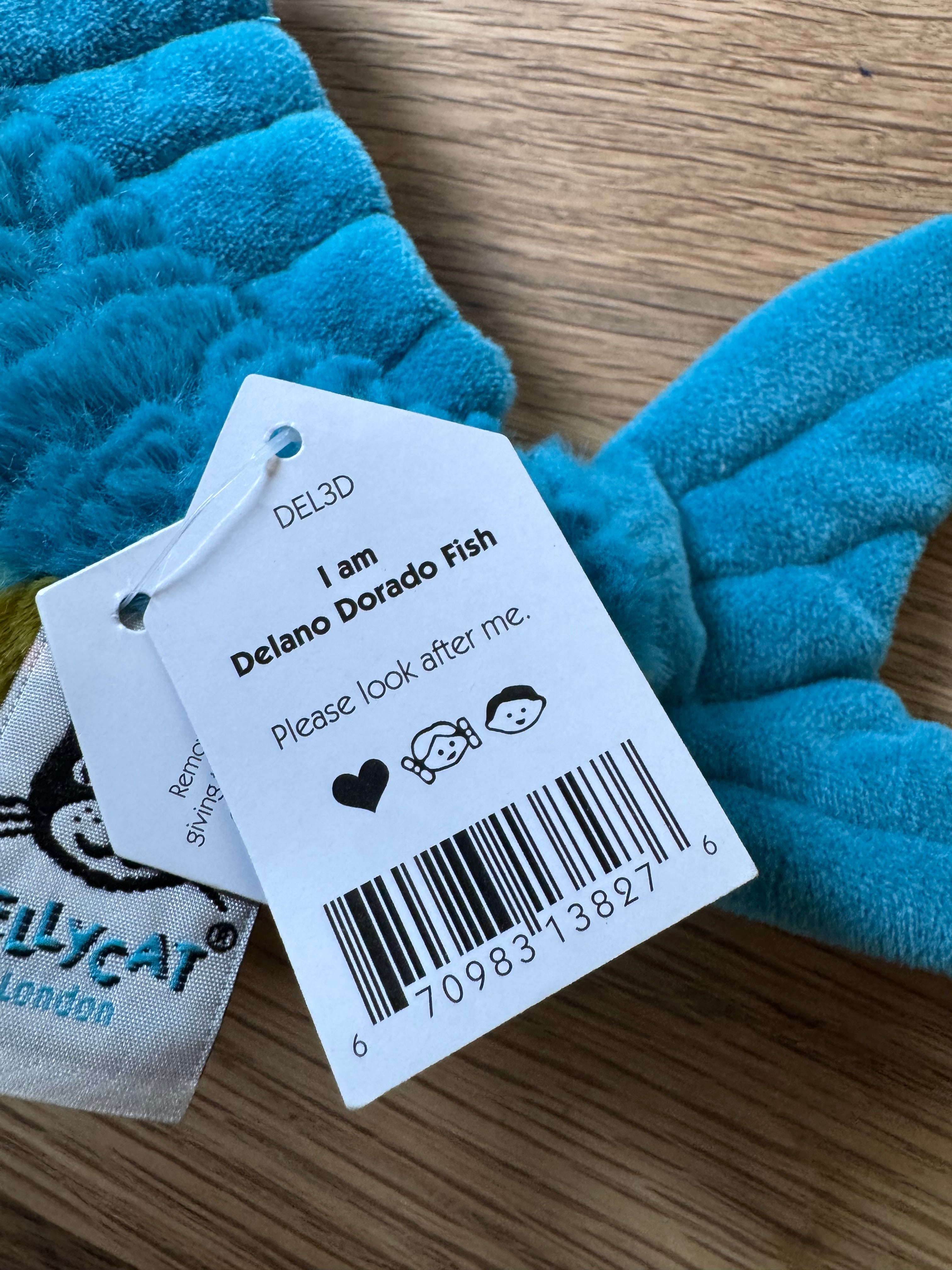 Jellycat Delano Dorado Fish