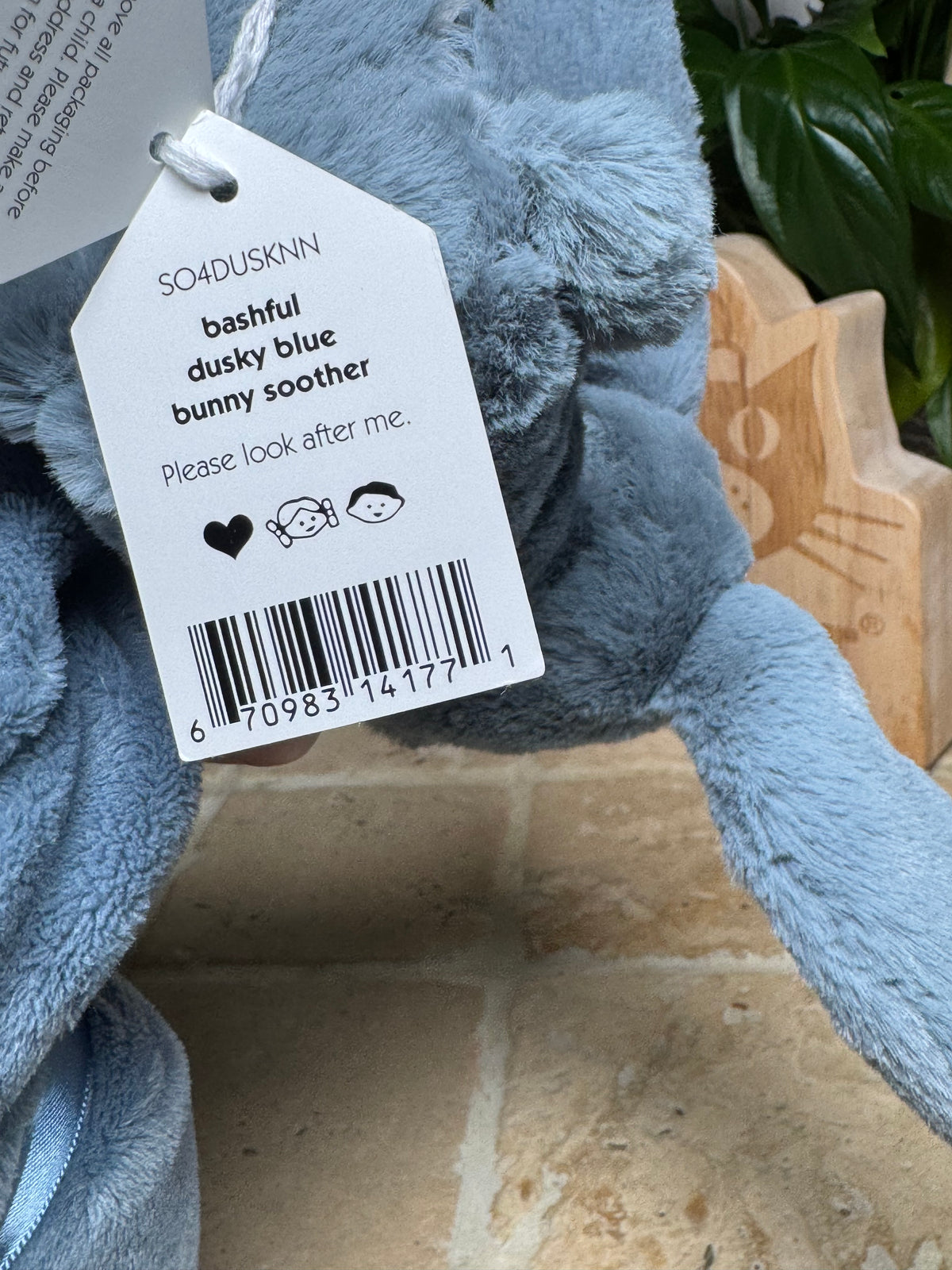 Jellycat Bashful Dusky Blue Bunny Soother
