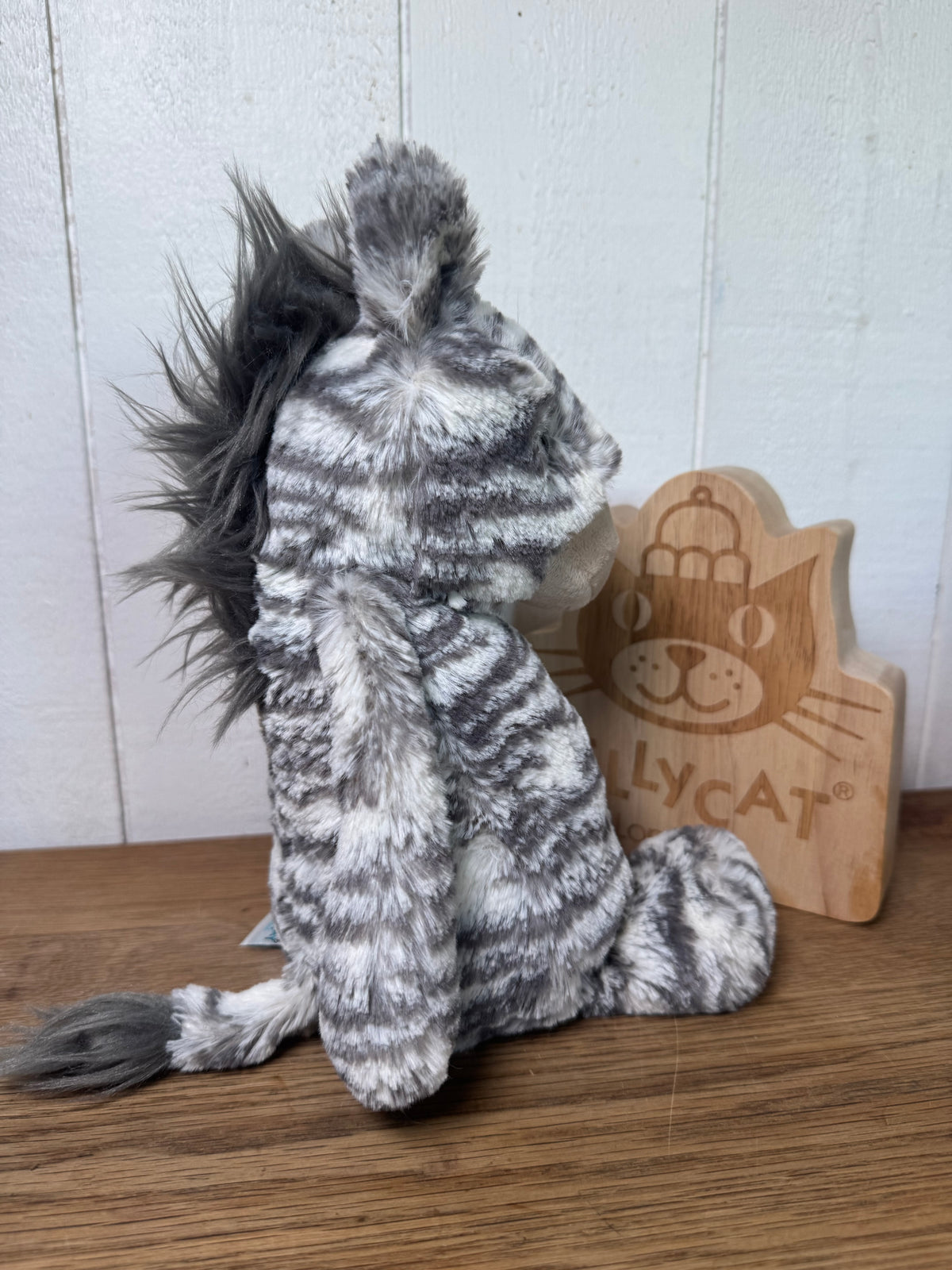 Jellycat Bashful Grey Zebra - Tagged