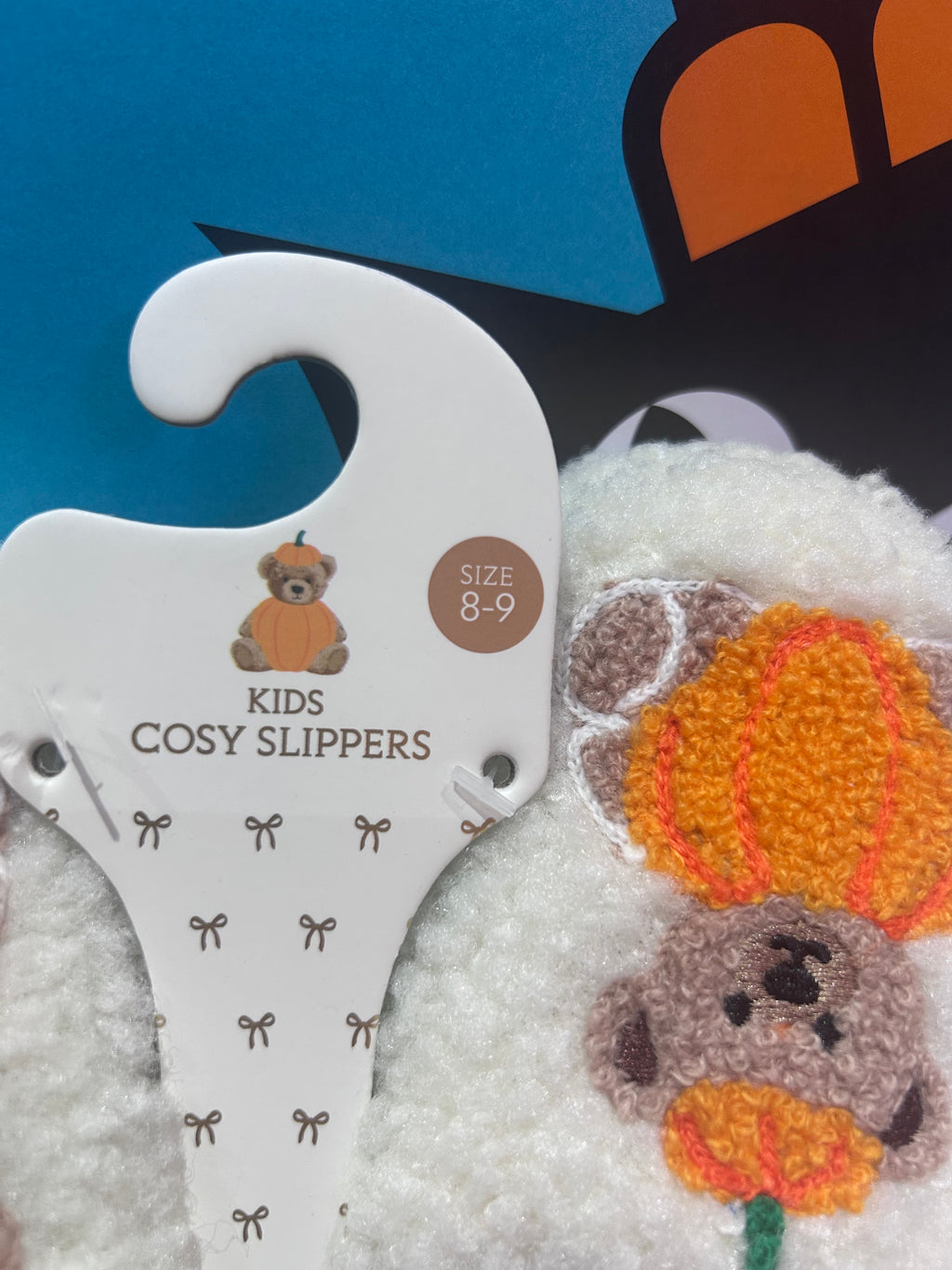 Cosy Pumpkin Bart Inspired Slippers - kids 8-9 uk