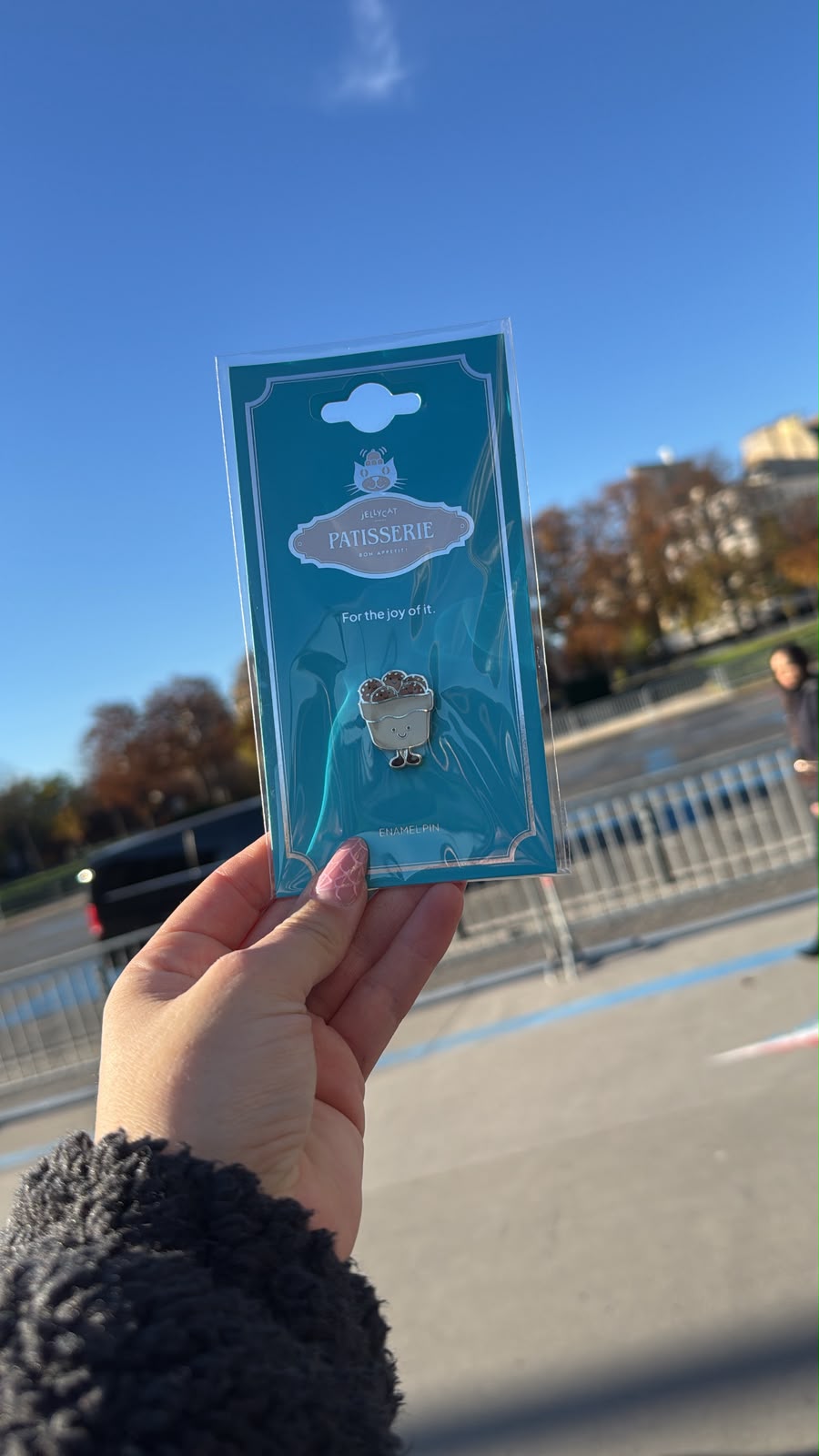 Jellycat Paris exclusive Bundle- Amuseables Aérée Raspberry Soufflé, Amuseables Scrump de Chouquettes | Matching Pin, Amuseables Pralinda Paris-Brest | Matching Pin