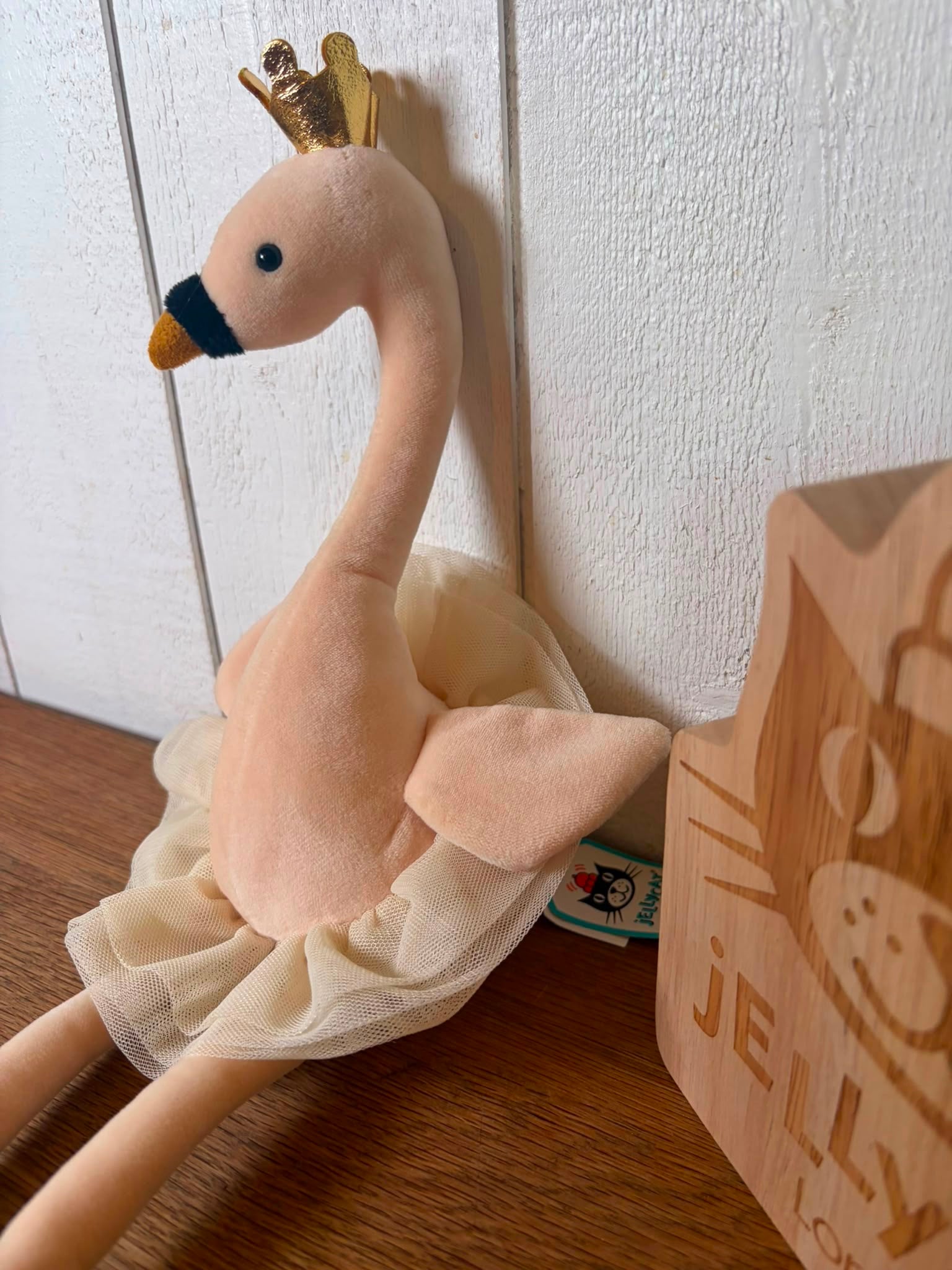 Jellycat Fancy Swan - Writing on Tag