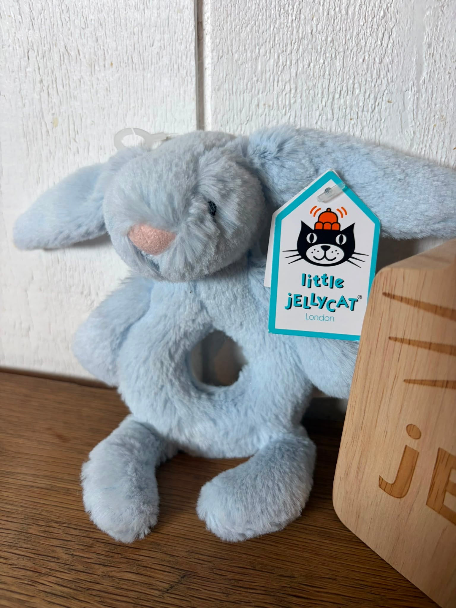 Jellycat Bashful Bunny Ring Rattle - Blue