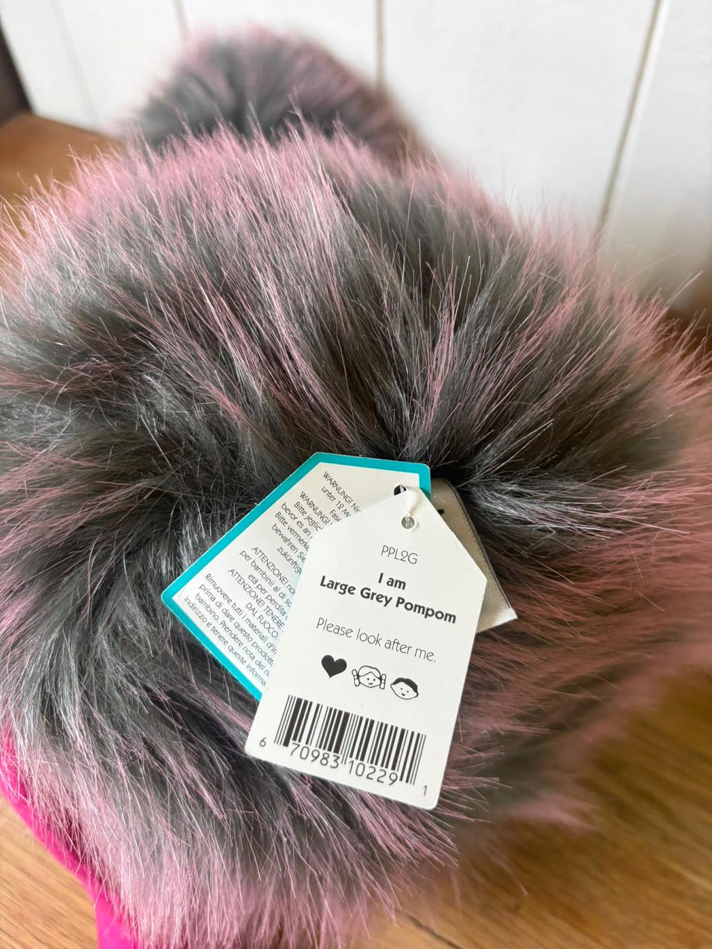 Jellycat Pom Pom - Large - Grey & Pink