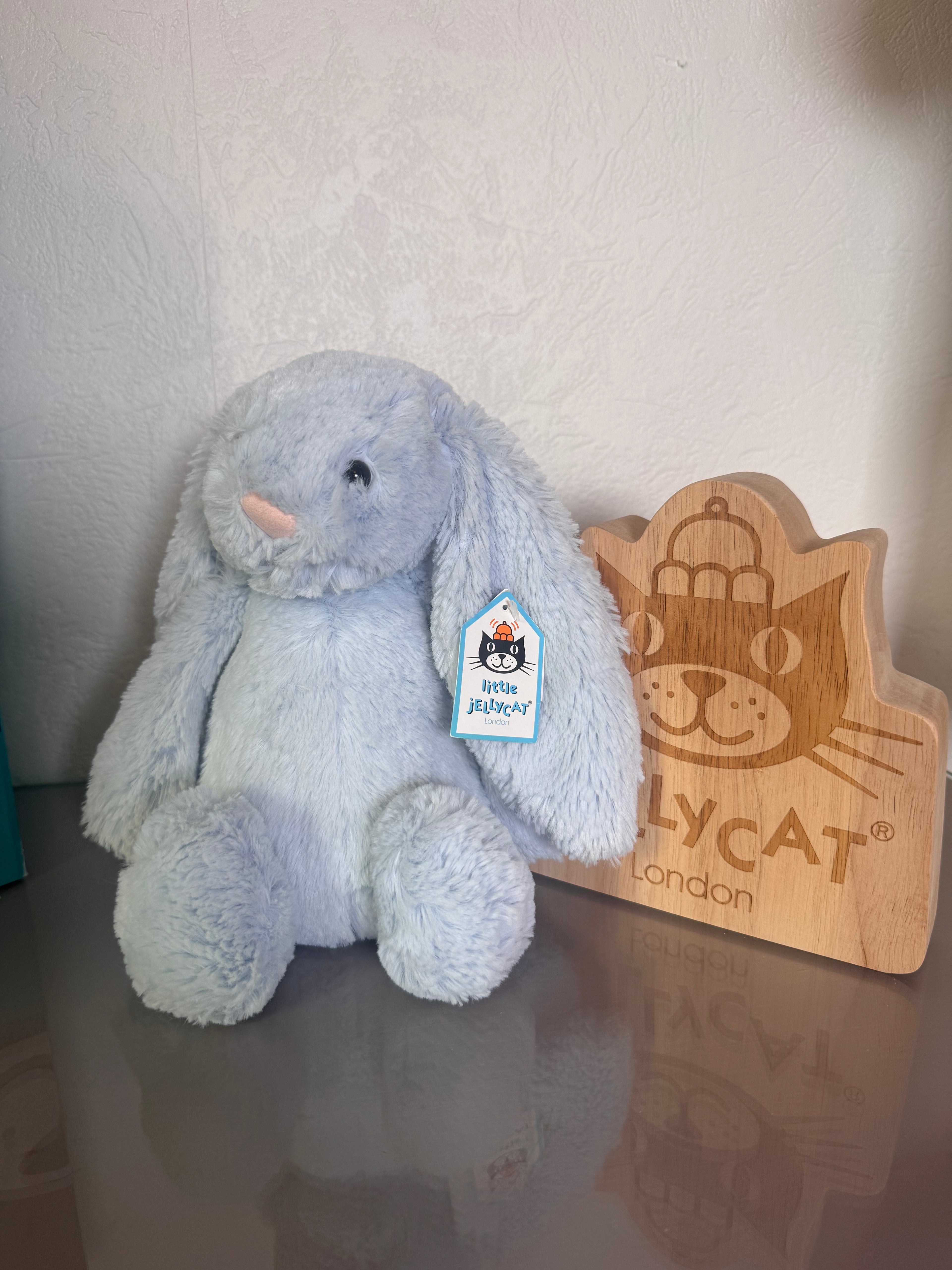Bashful Blue Bunny OG little Jellycat tags