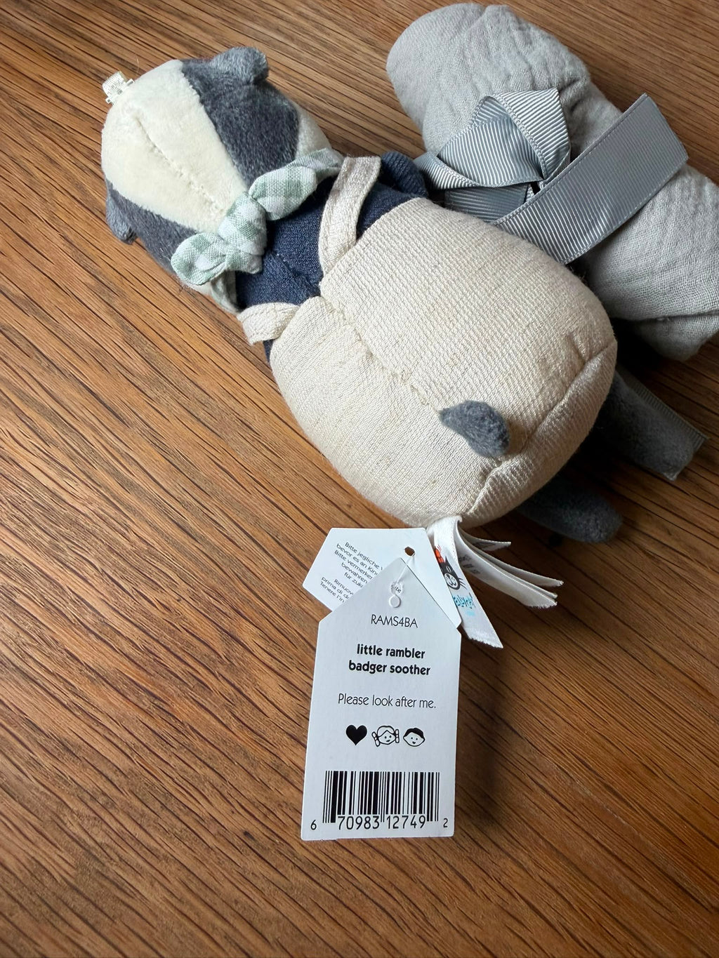 Jellycat Riverside Rambler Badger Soother