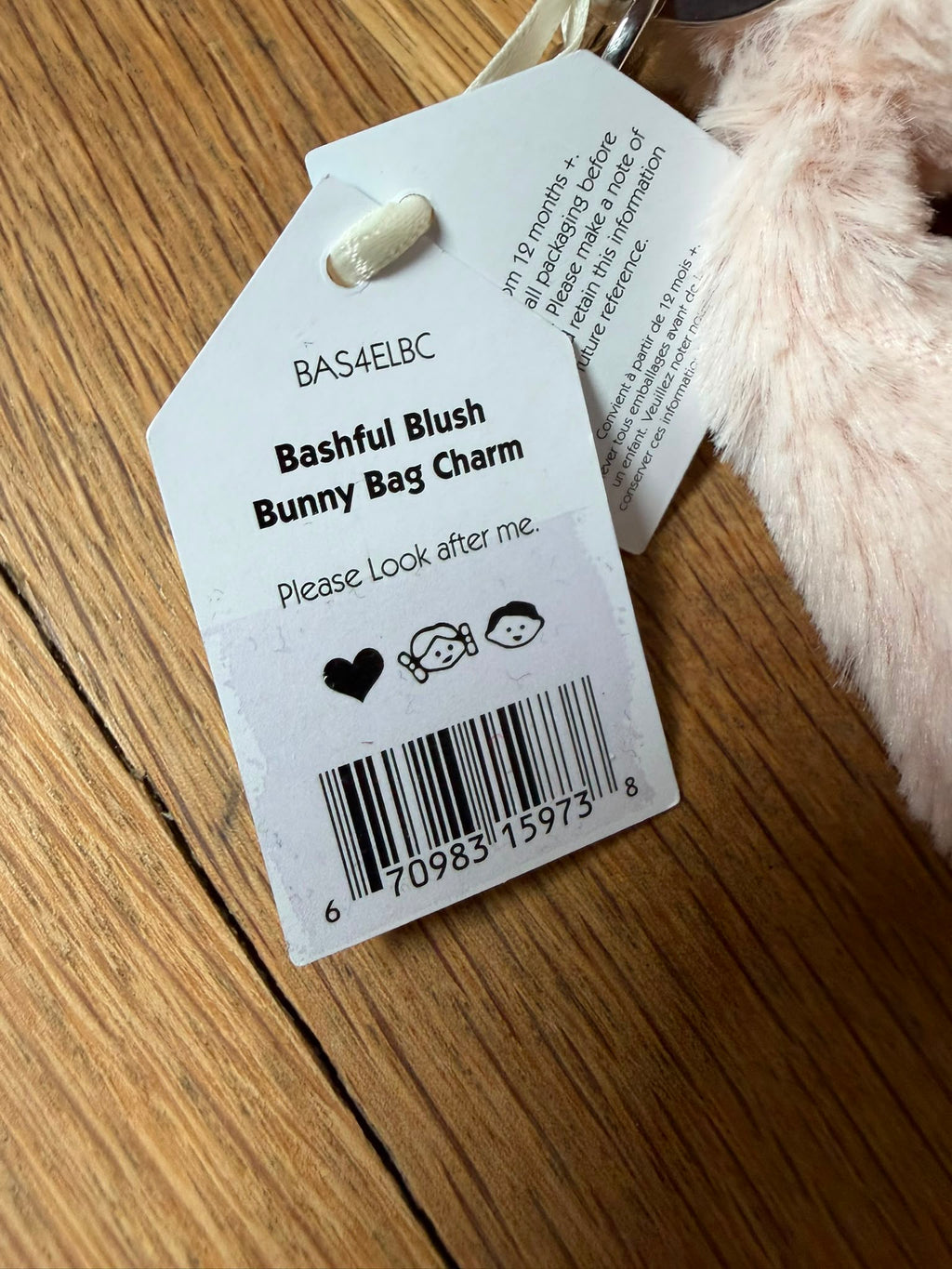 Jellycat Blush Bunny Bag Charm