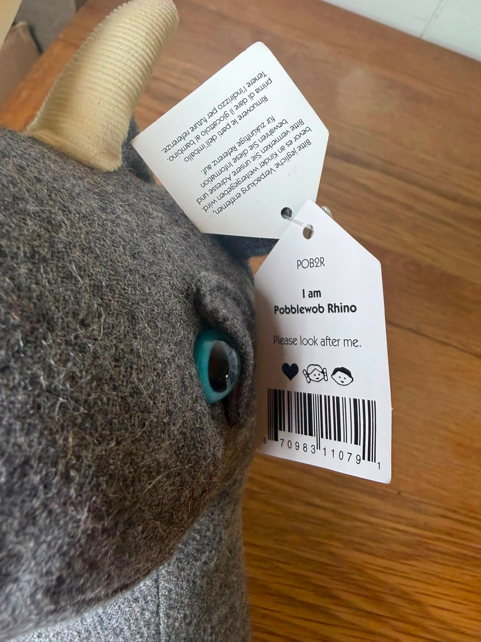 Jellycat Pobblewob Rhino