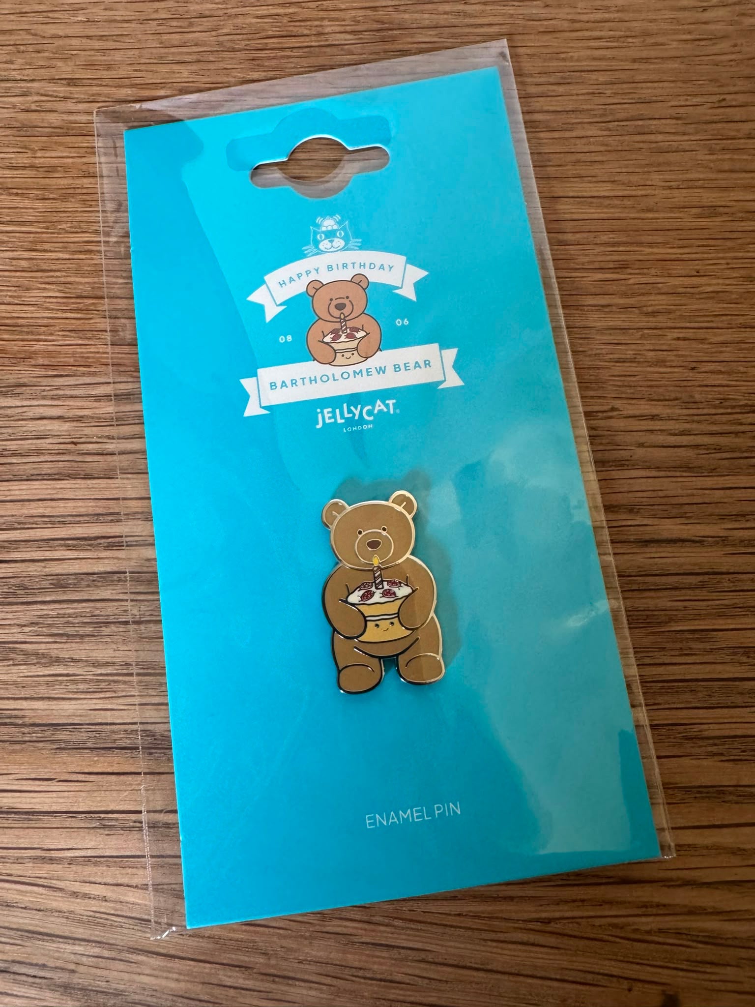 Jellycat Birthday Bart Pin Badge