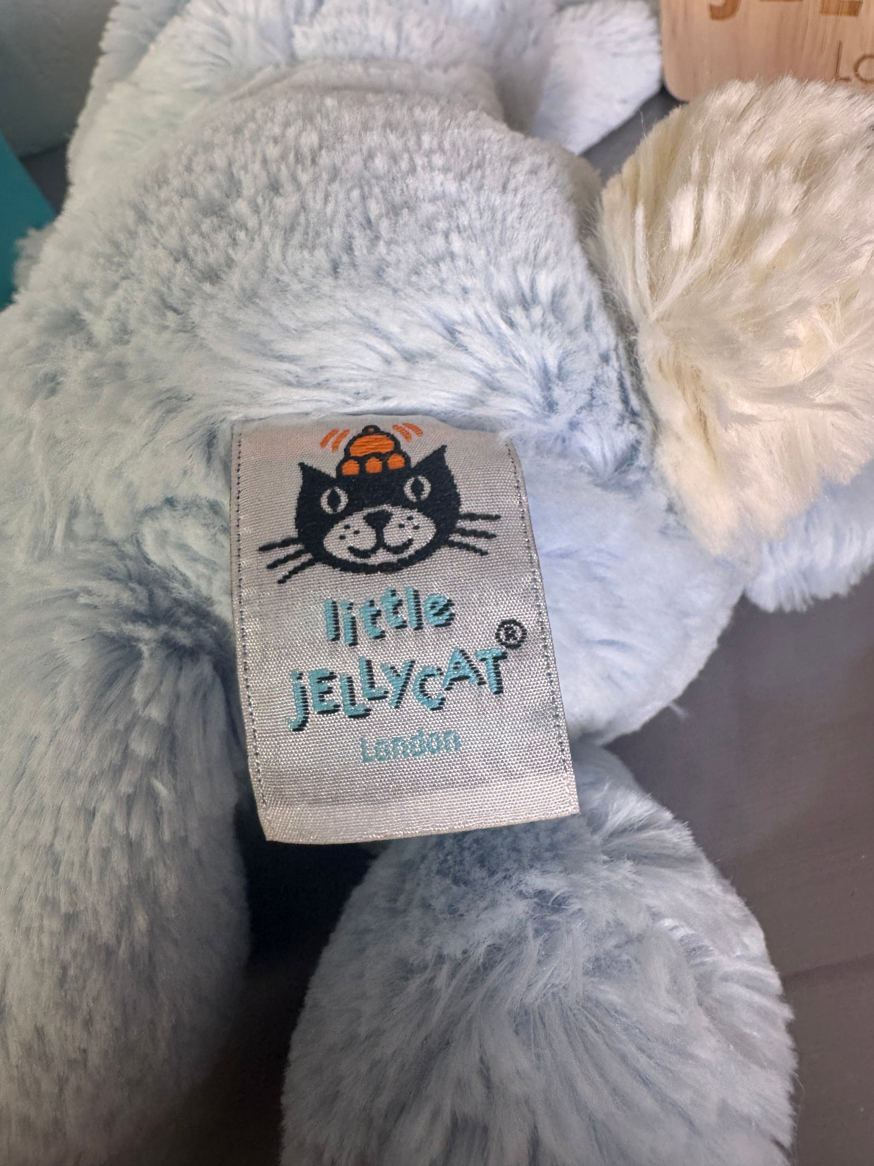 Bashful Blue Bunny OG little Jellycat tags