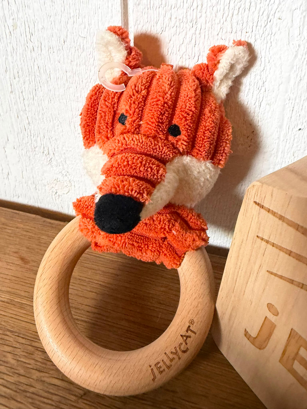 Jellycat Cordy Roy Baby Fox Wooden Ring Toy