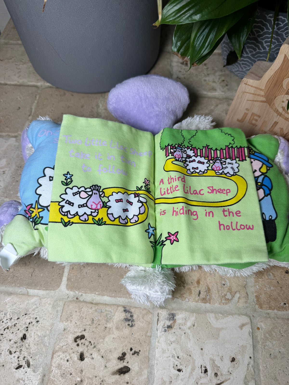 Jellykitten Lilac Lamb Plush Baby Book
