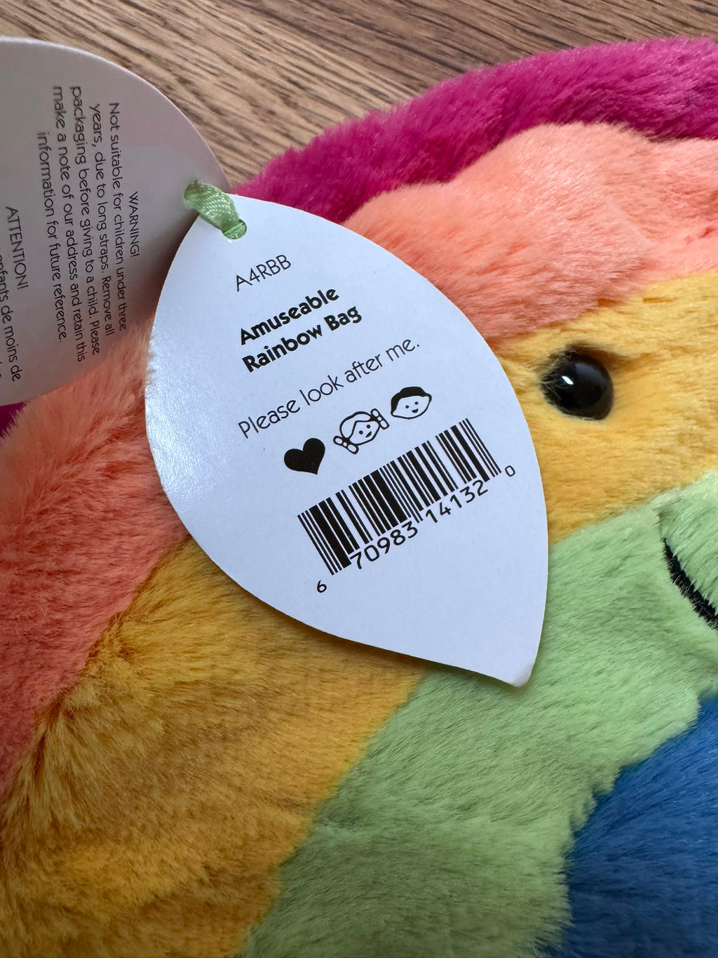 Jellycat Amuseable Rainbow Bag