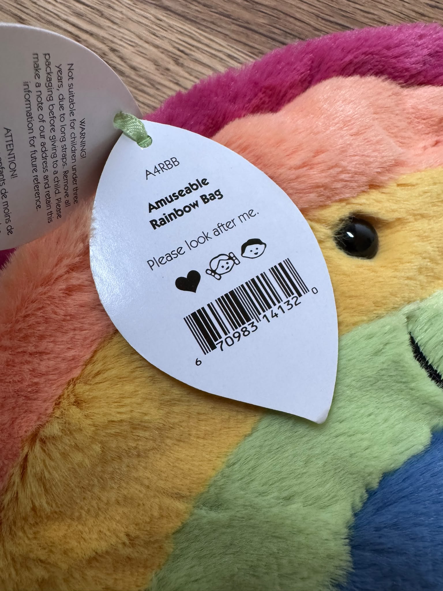Jellycat Amuseable Rainbow Bag