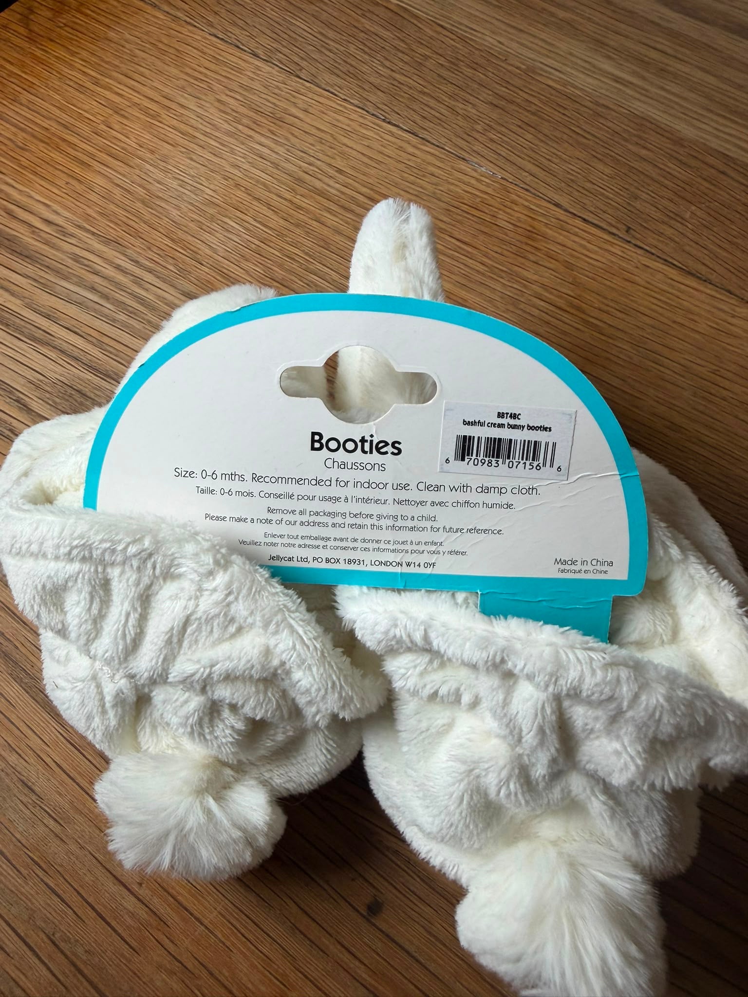 Jellycat Bashful Cream Bunny booties