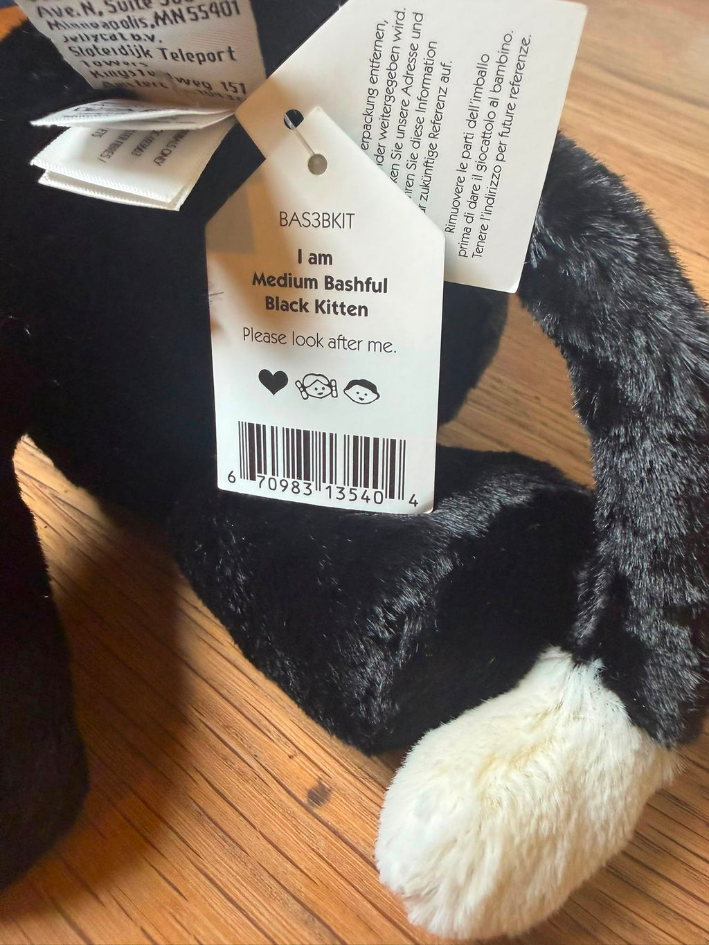 Jellycat Bashful Black Kitten- Medium