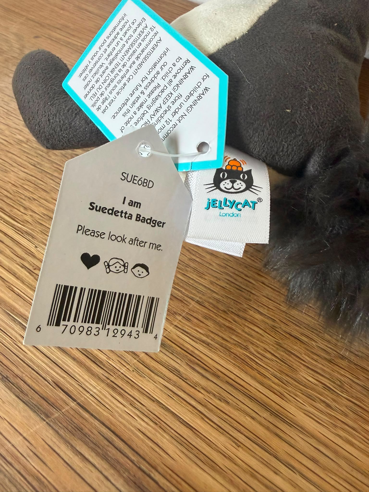 Jellycat Sudetta Badger
