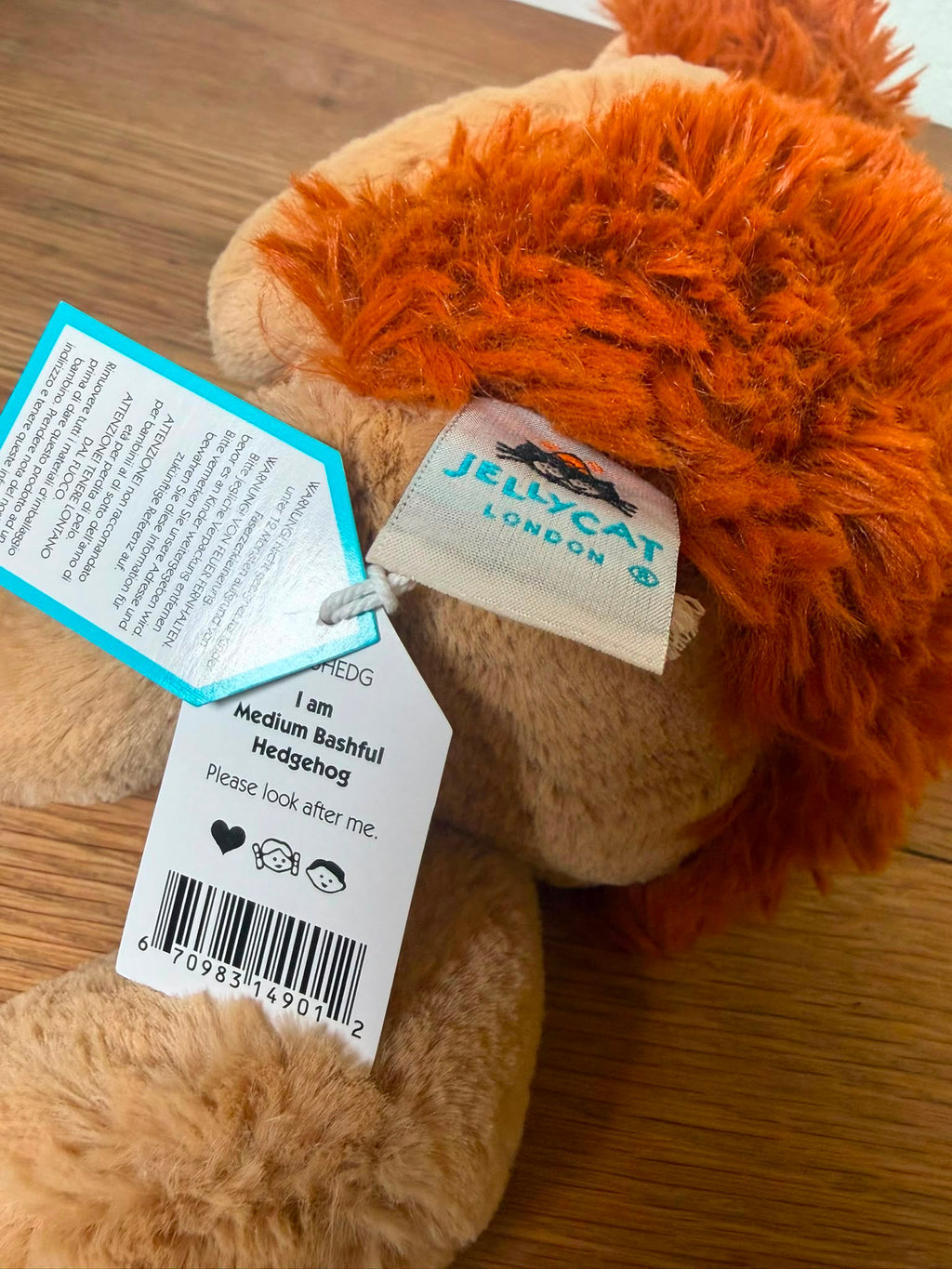 Jellycat Bashful Hedgehog- Ginger