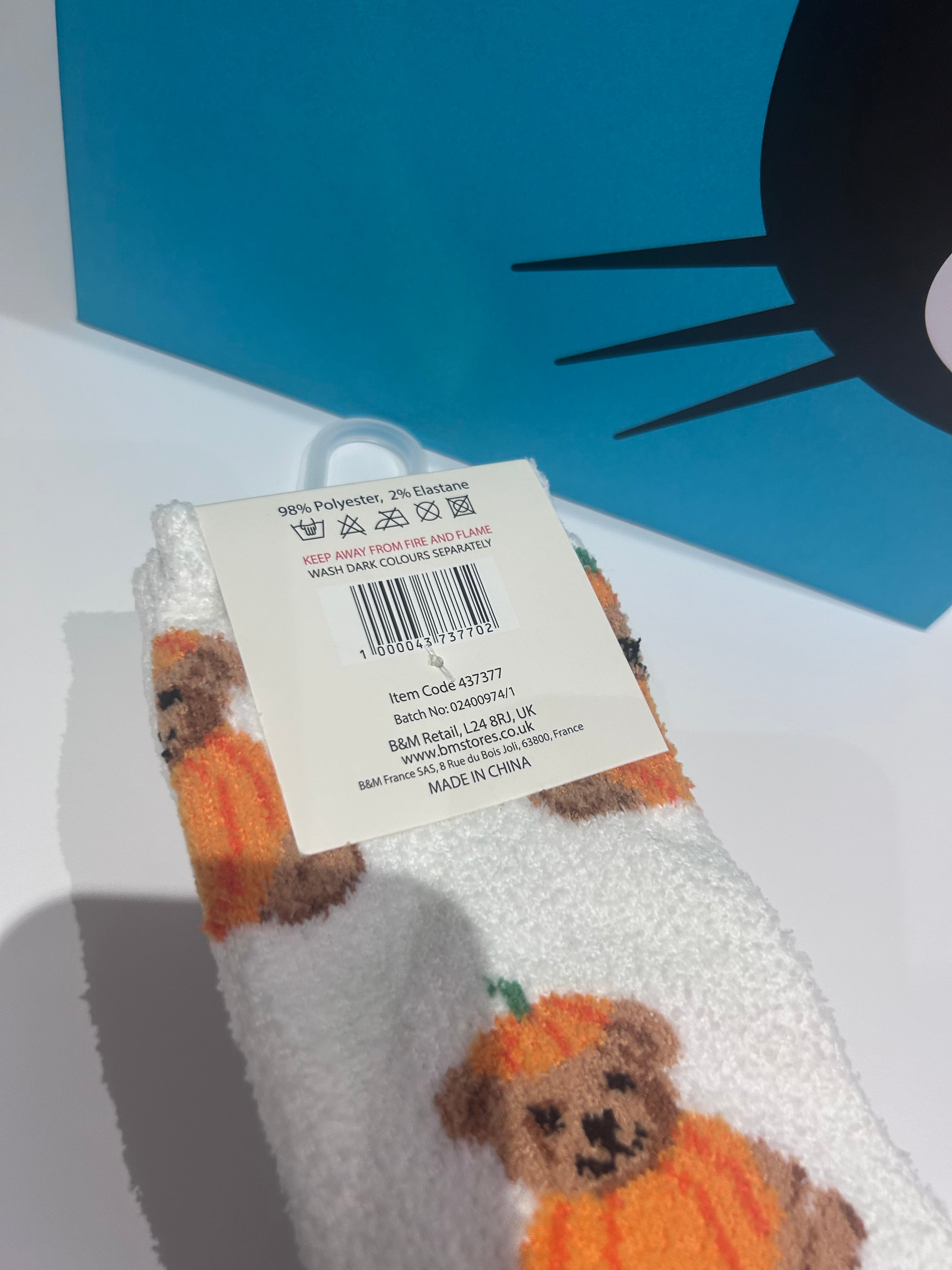Cosy Pumpkin Bart Fluffy Socks - Adult One Size