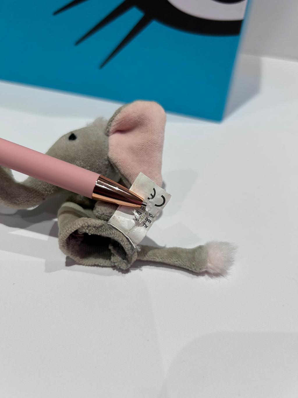 Jellycat Finger Puppet Elephant ~ 2 (sun damaged)