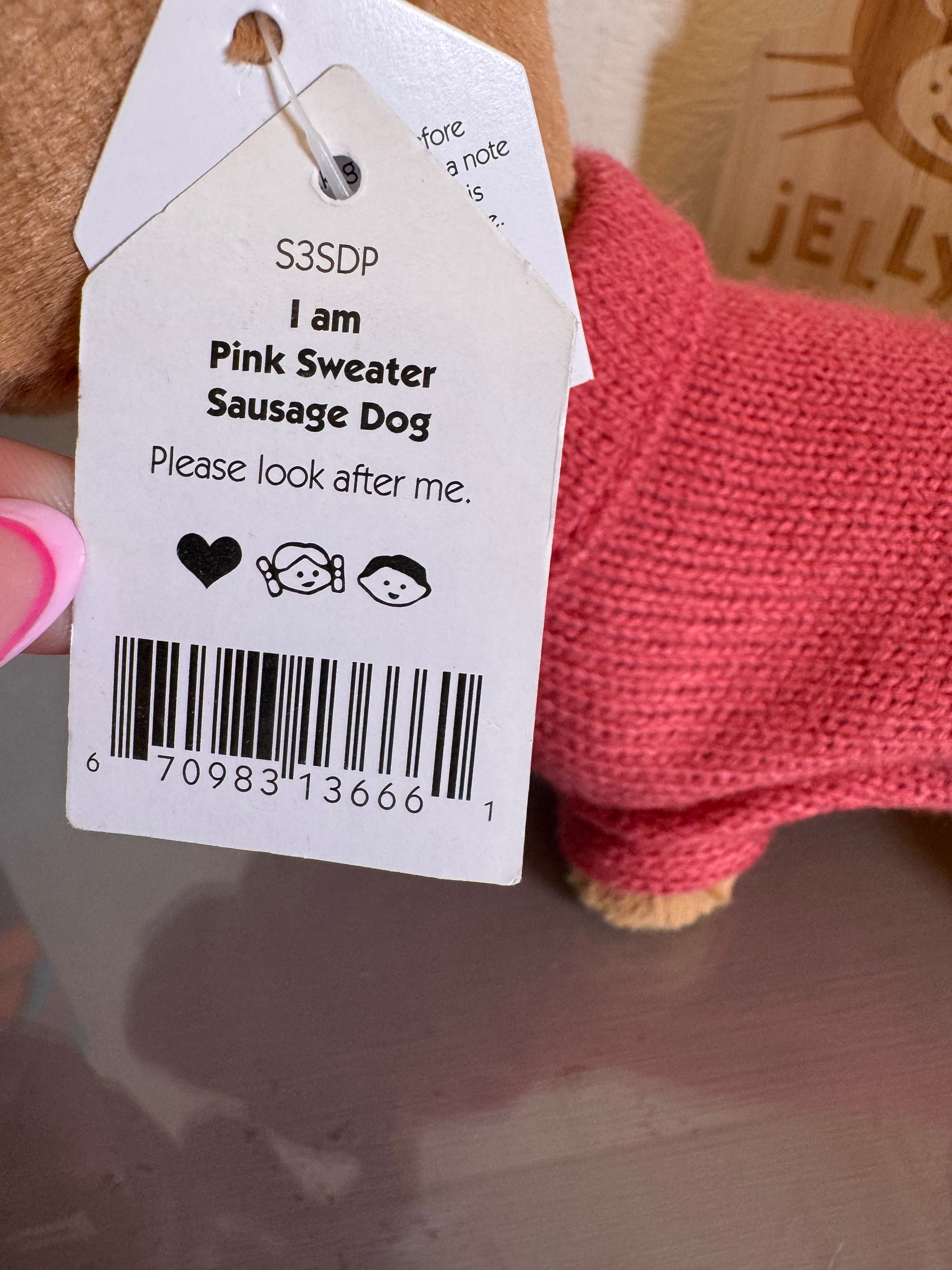 Pink Sweater Sausage Dog