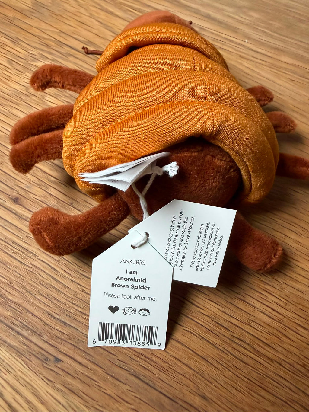 Jellycat Anoraknid Brown Spider