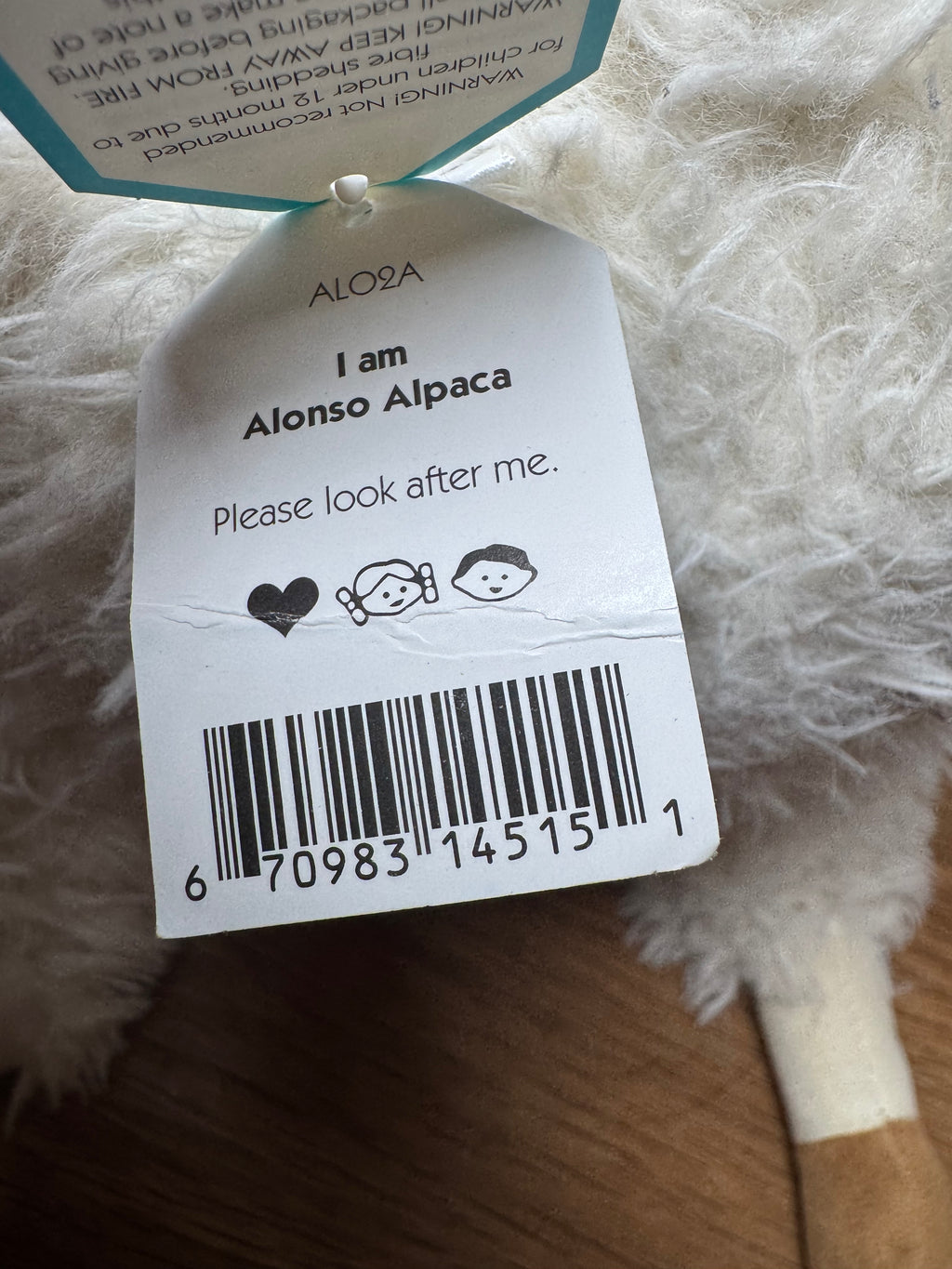 Jellycat Alonso Alpaca | tag creased