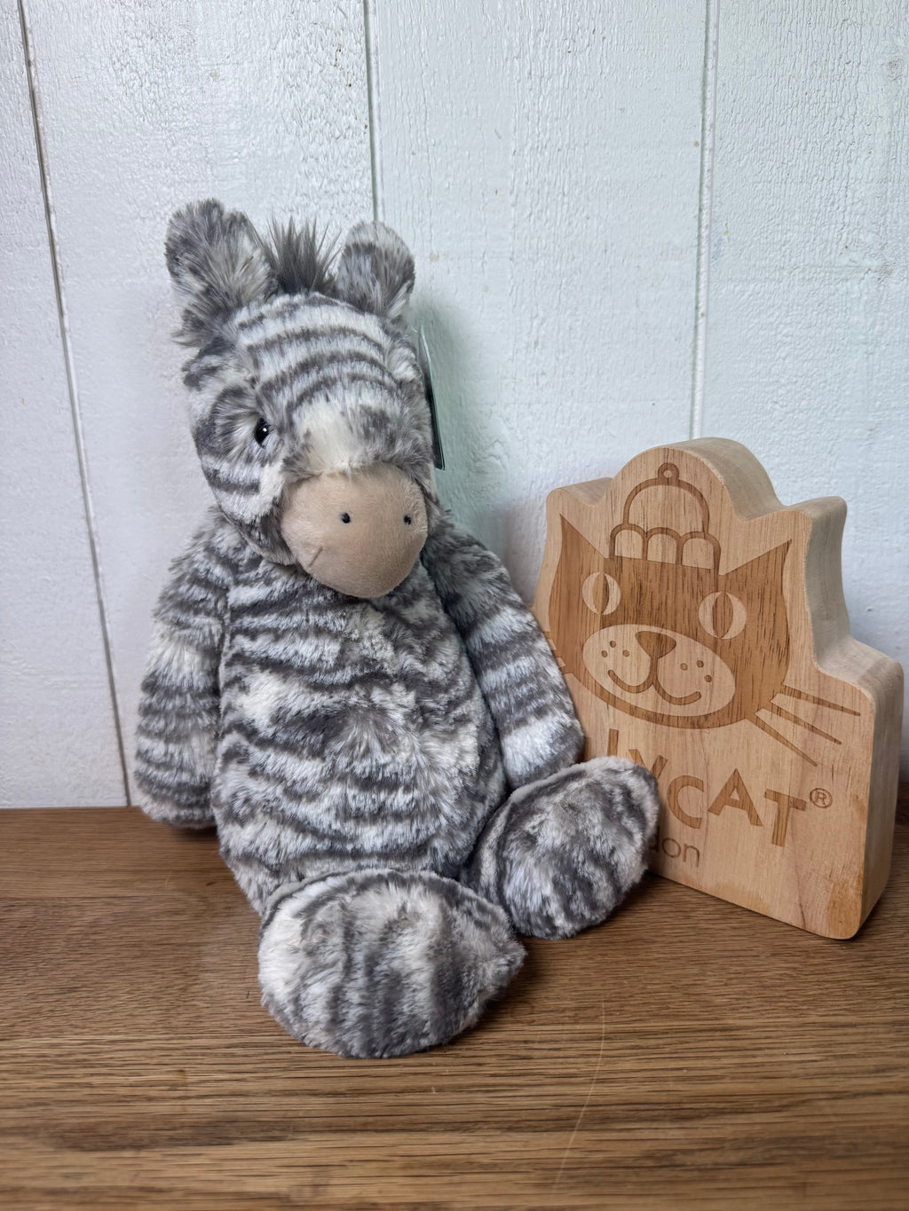Jellycat Bashful Grey Zebra - Tagged