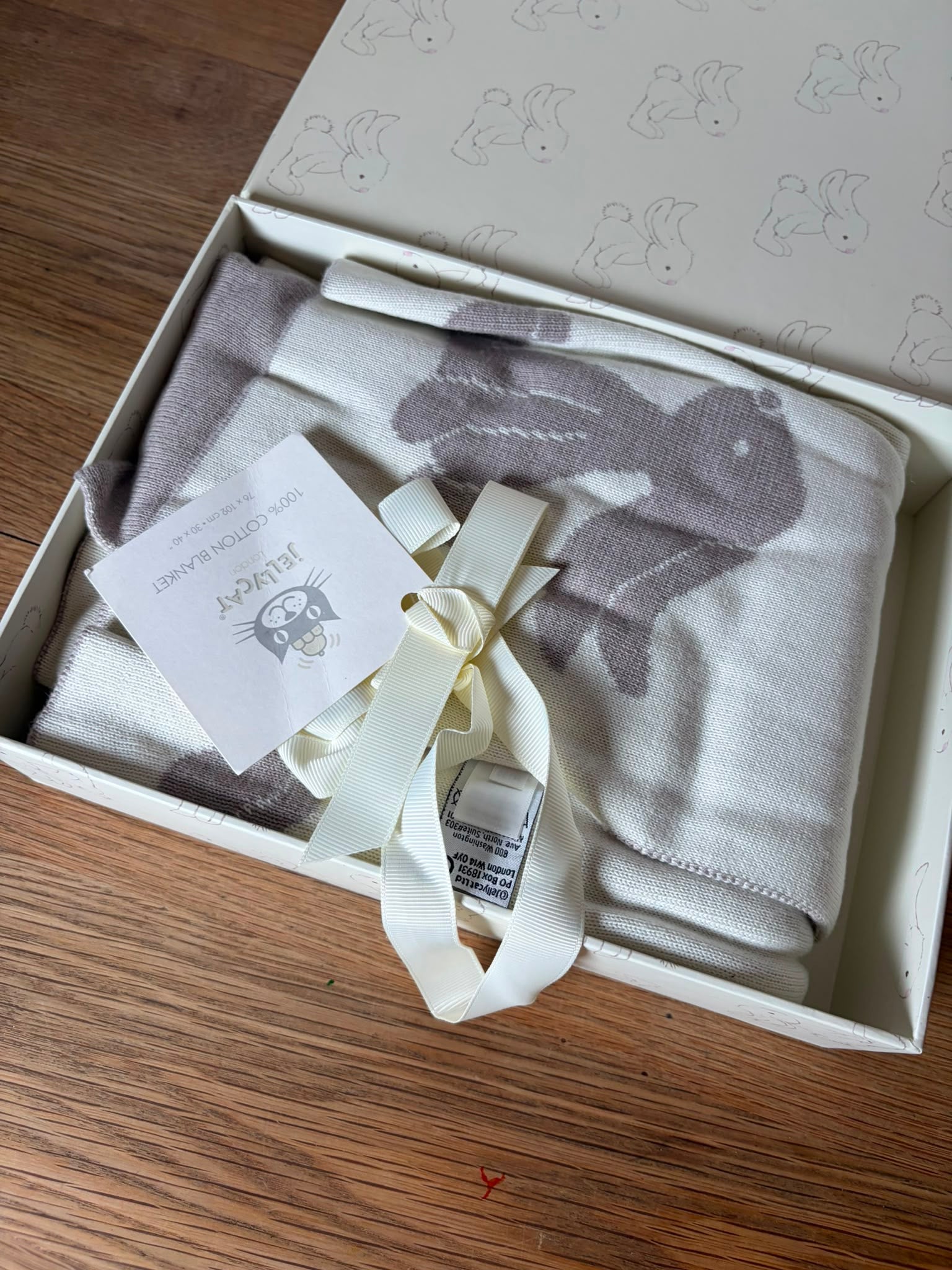 Bashful Beige Bunny Blanket With Gift Box