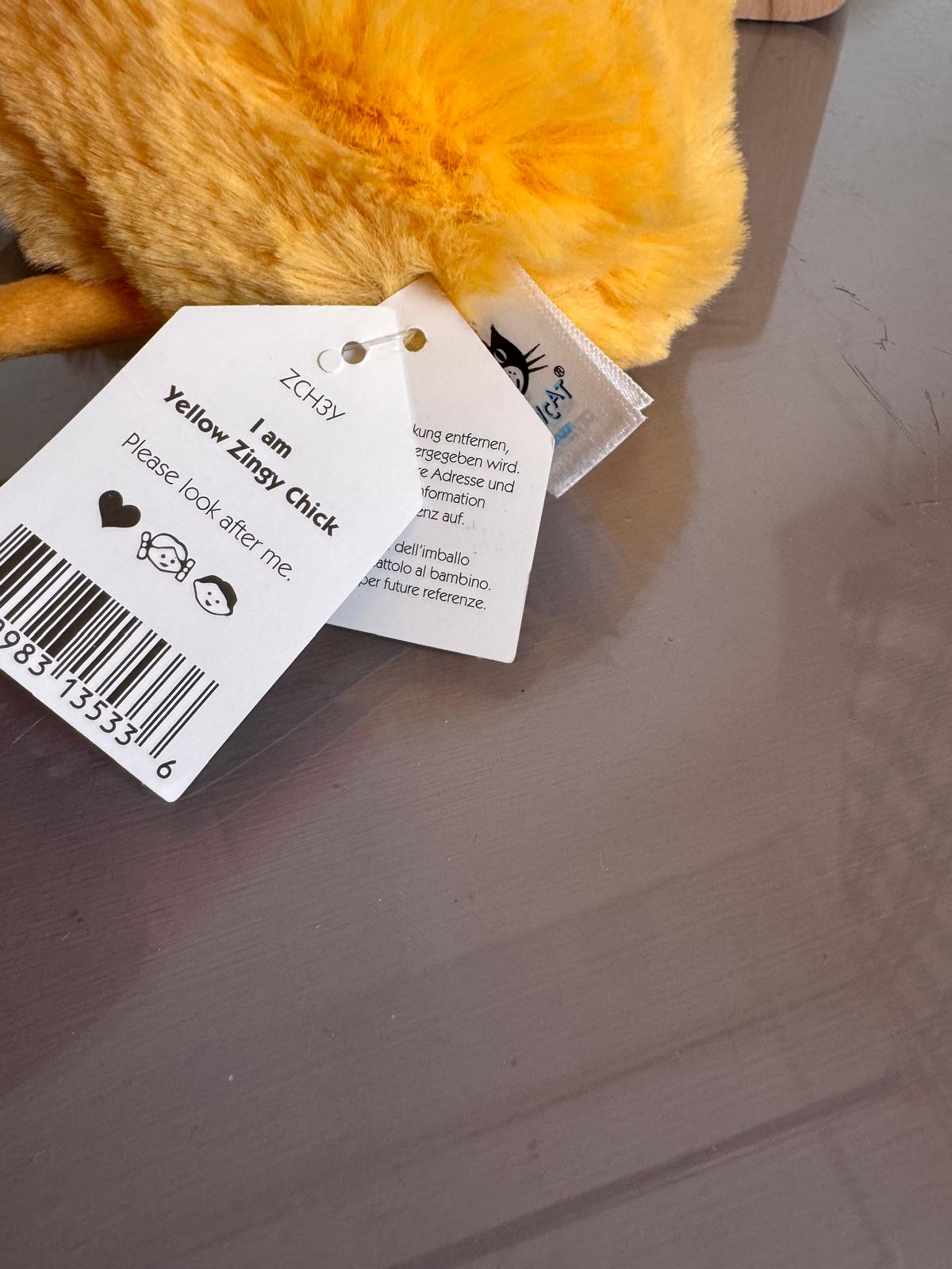 Jellycat Zingy Chick - Yellow