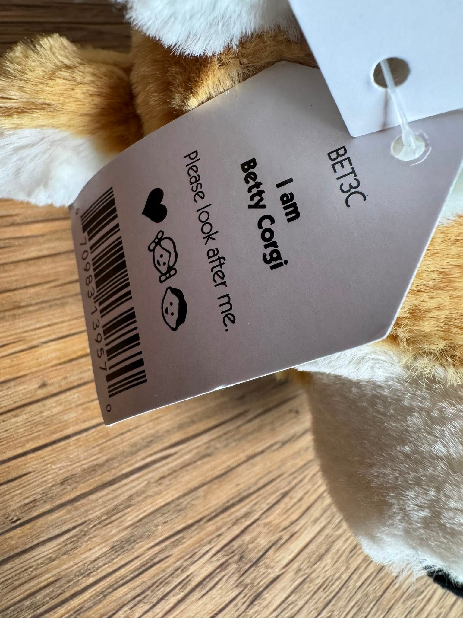 Jellycat Betty Corgi- Ear tag
