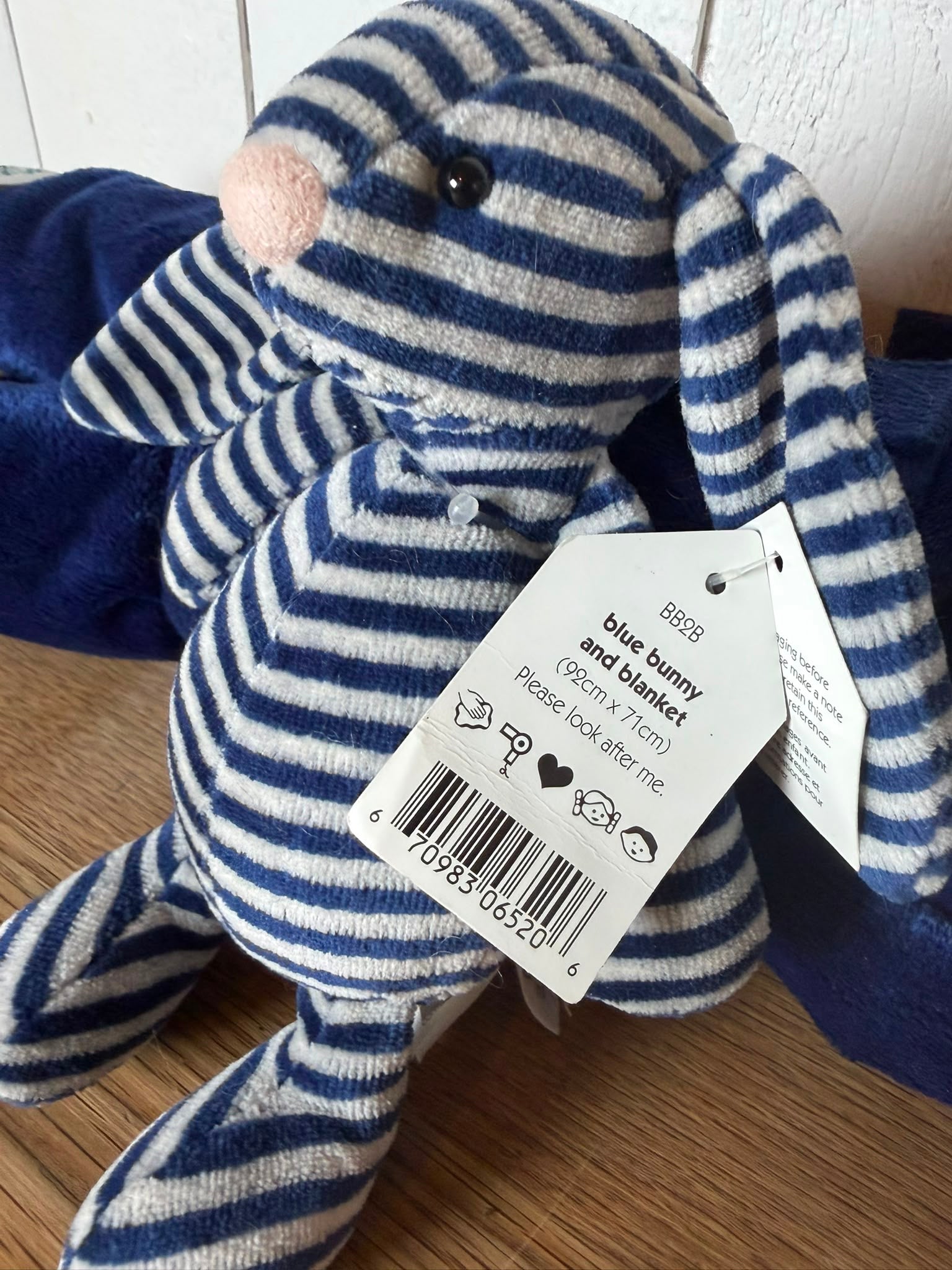 Jellycat Blue Bunny and Blanket Set 92cm x 71cm - Impossible to Find