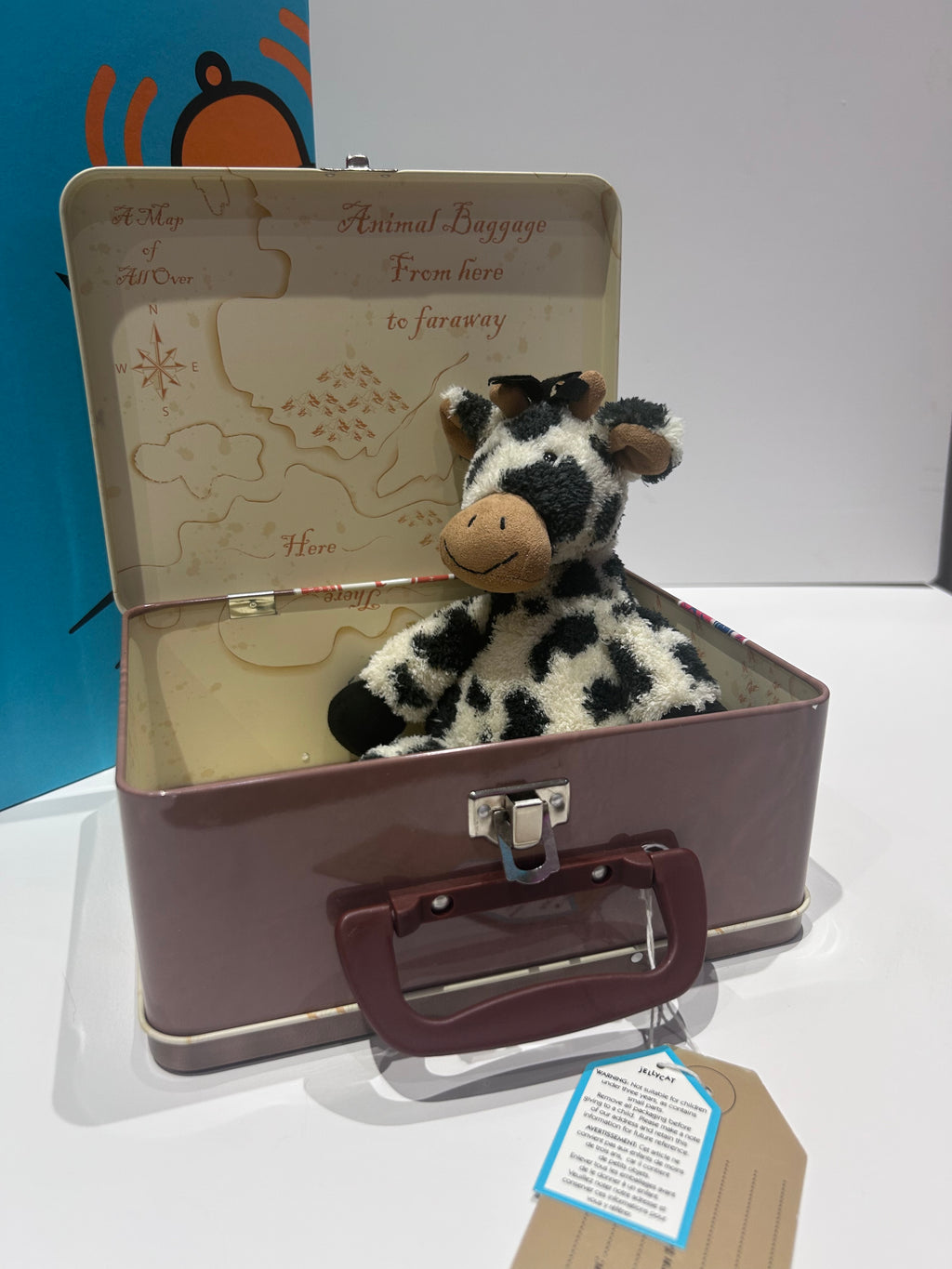 Jellycat Cow Animal Baggage Tin - Exclusive