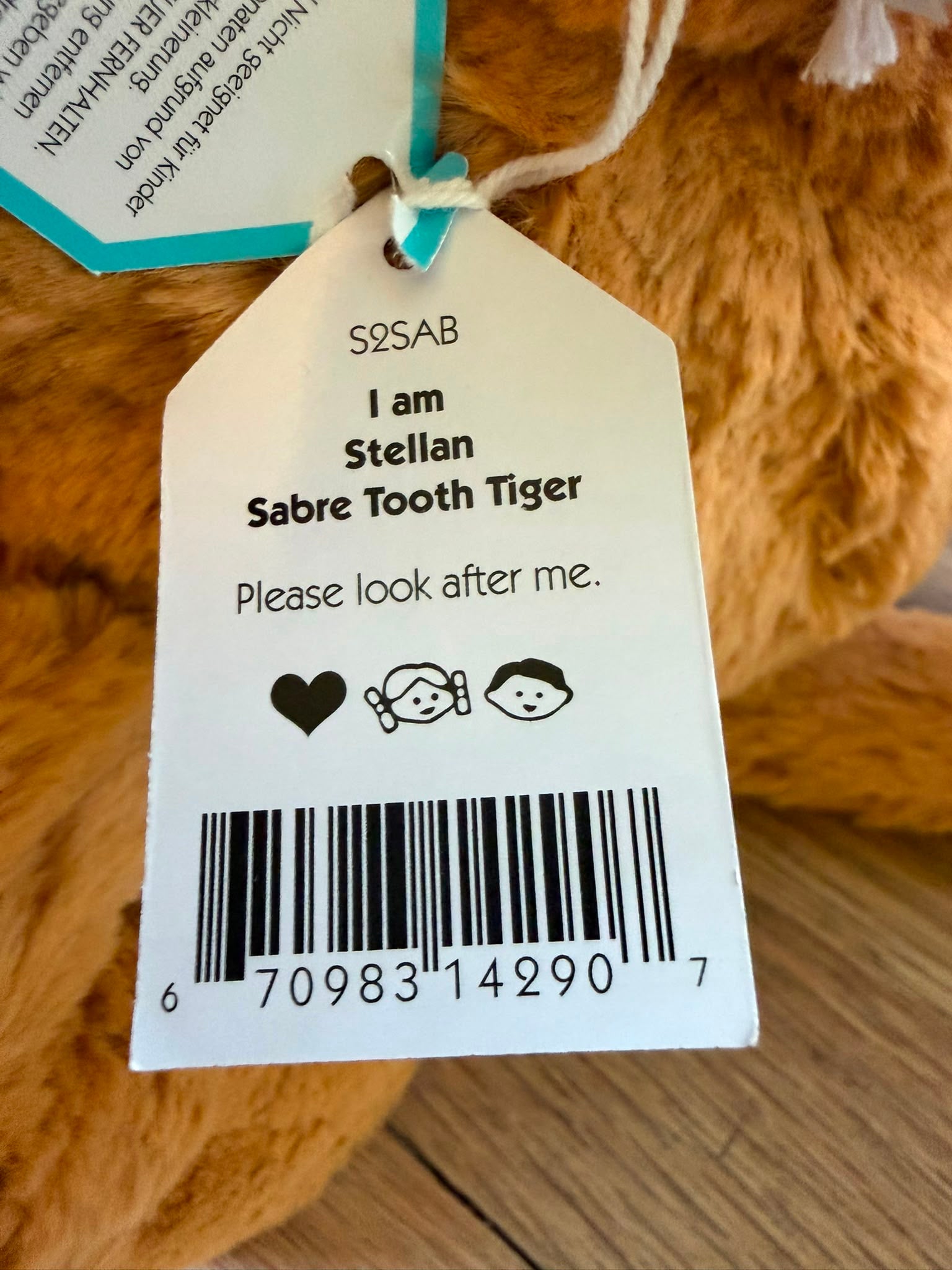 Jellycat Stellan Sabre Tooth Tiger