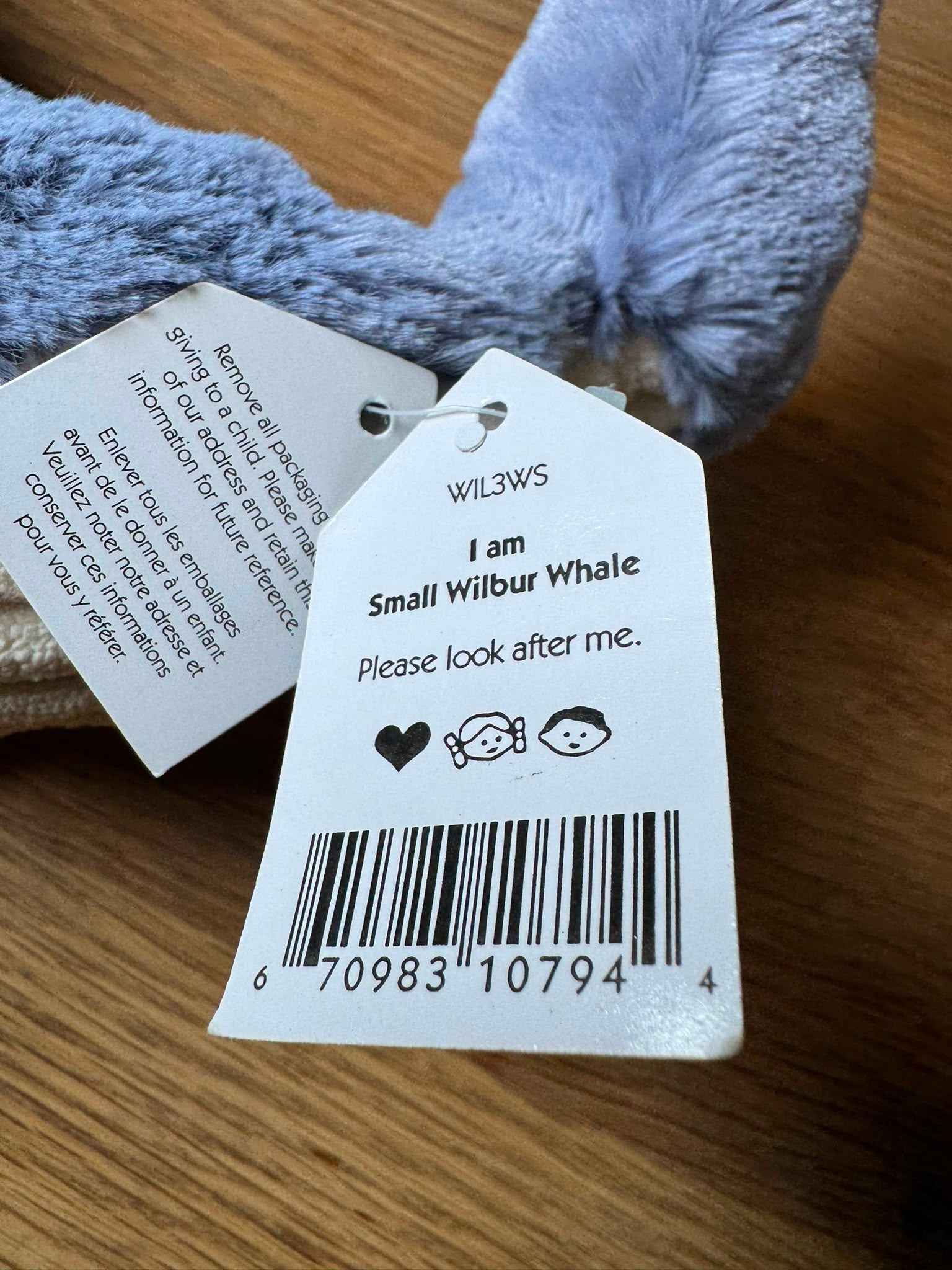 Jellycat Wilbur Whale - Small