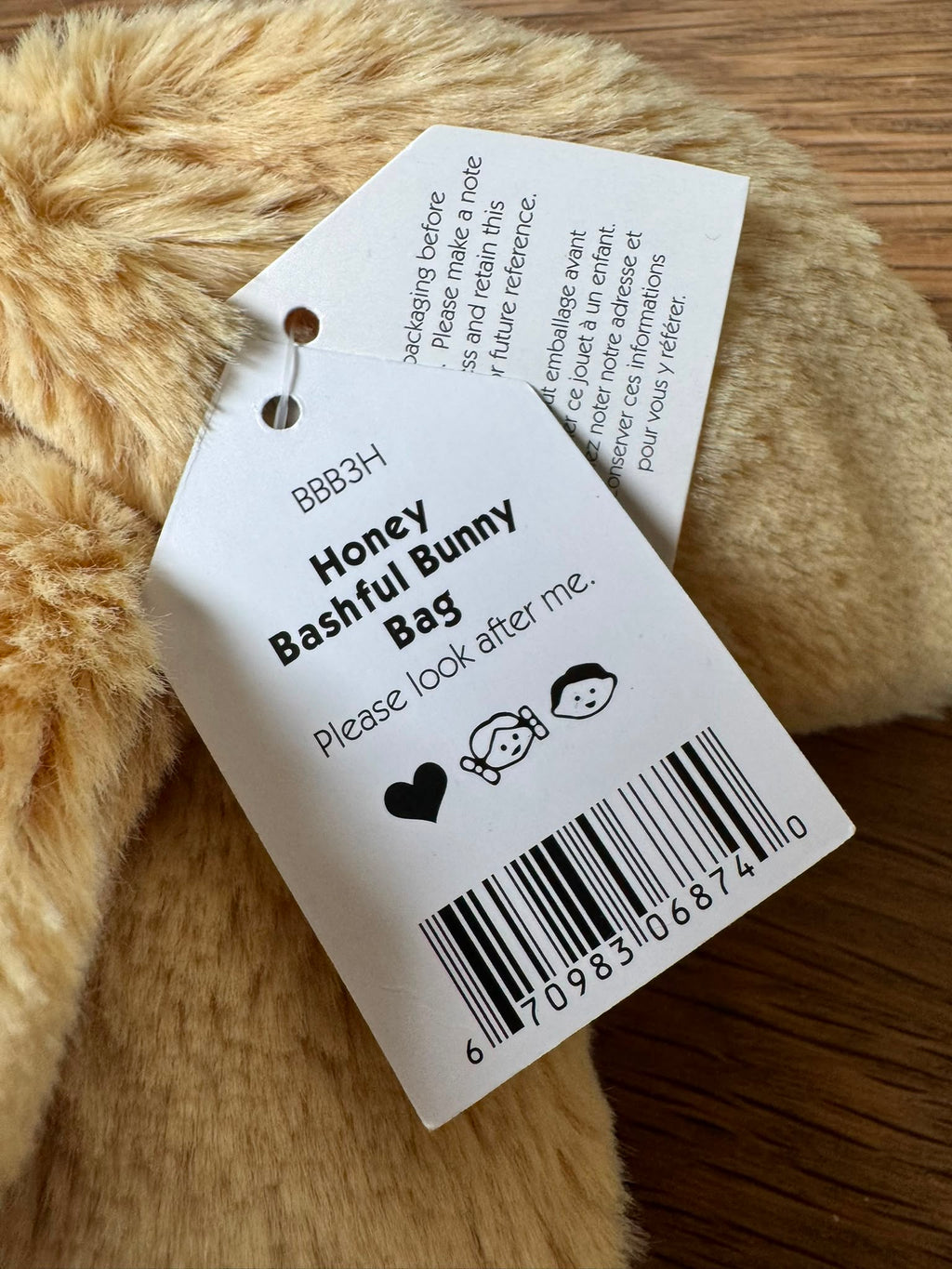 Jellycat Bashful Honey Bunny Bag