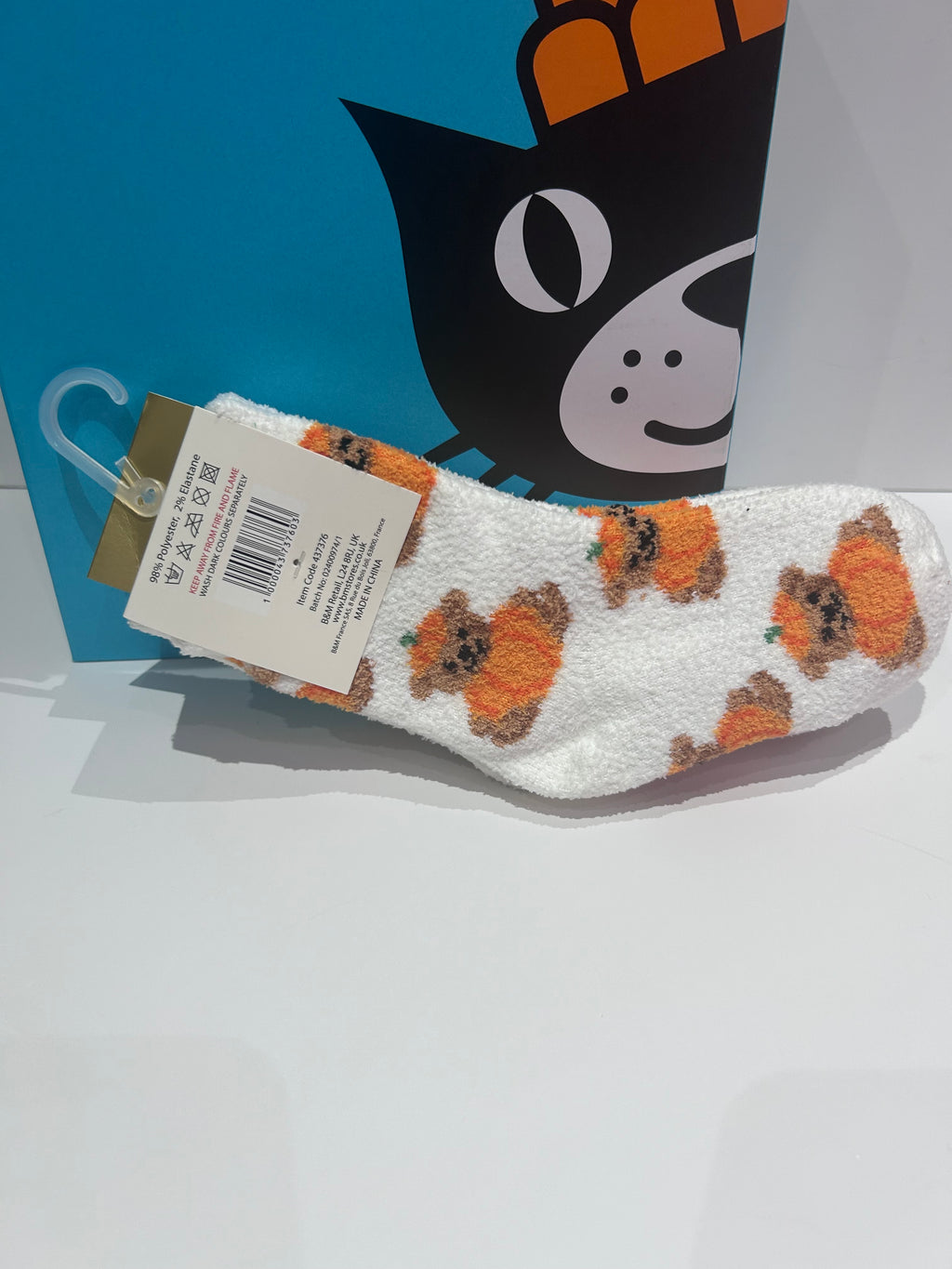 Cosy Pumpkin Bart Fluffy Socks ~ Kids 9-12uk