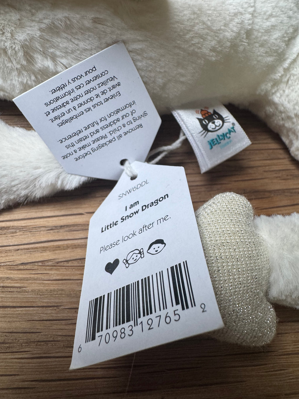 Jellycat Little Snow Dragon