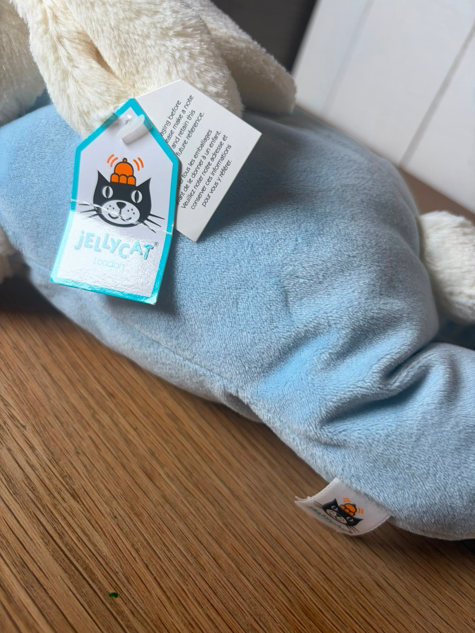 Jellycat Blue Velvet Bunny Sleeping - VHTF