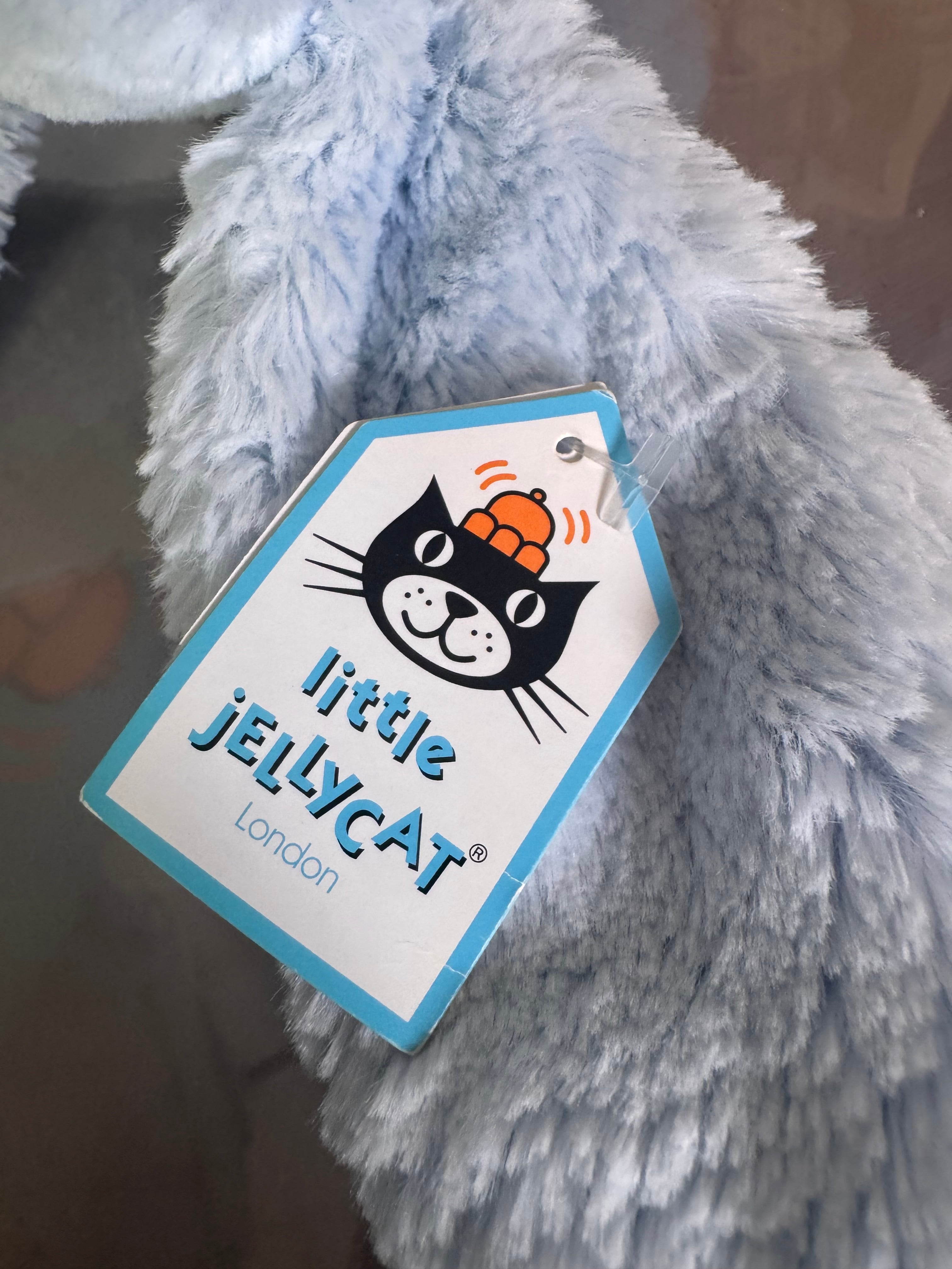 Bashful Blue Bunny OG little Jellycat tags