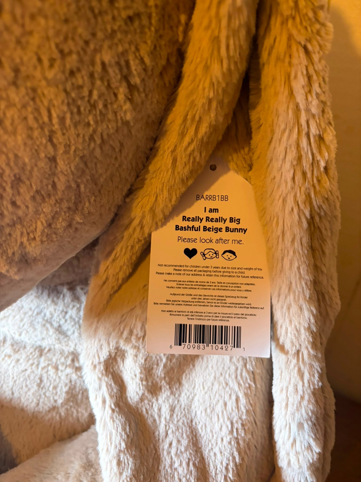 Jellycat Really Really Big Bashful beige bunny