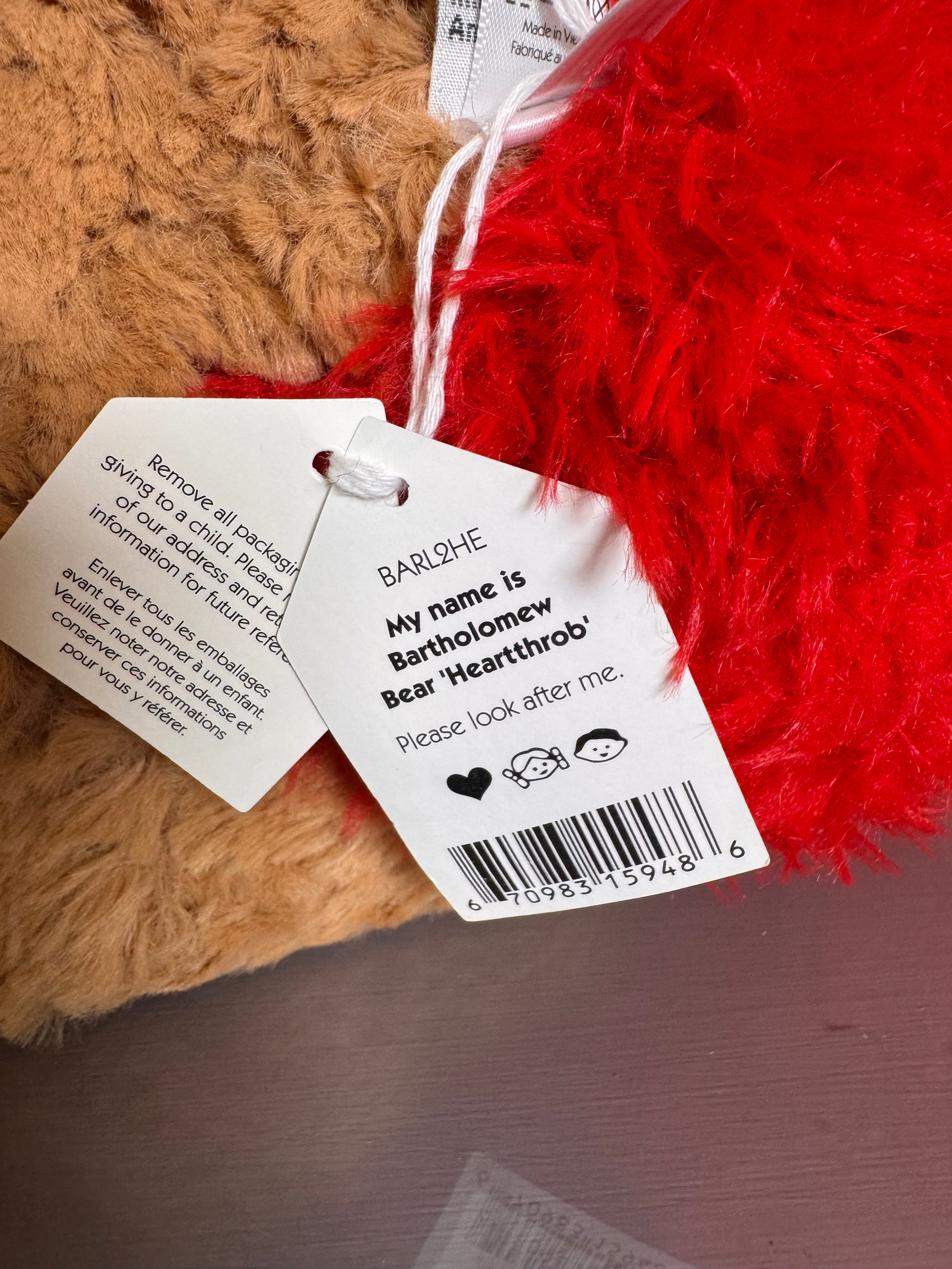 Bartholomew Bear “Heartthrob” – The Jelly Corner