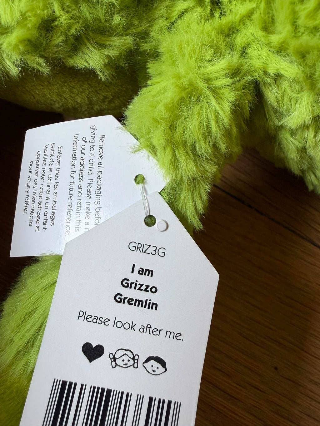 Jellycat Grizzo Gremlin