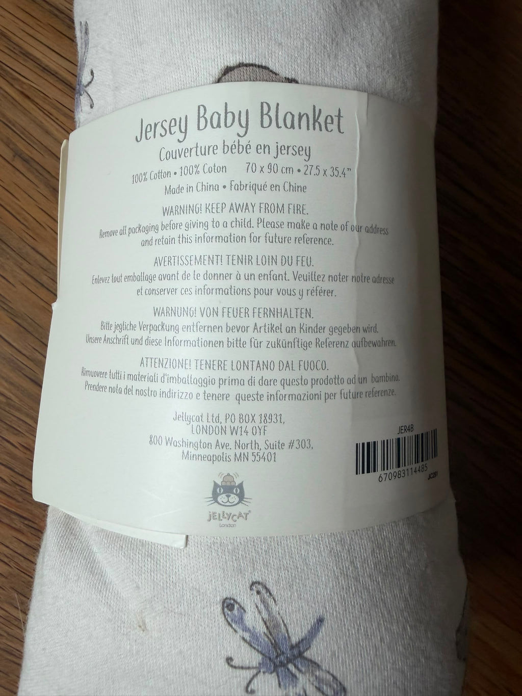 Jellycat Bashful Bunny Jersey Blanket