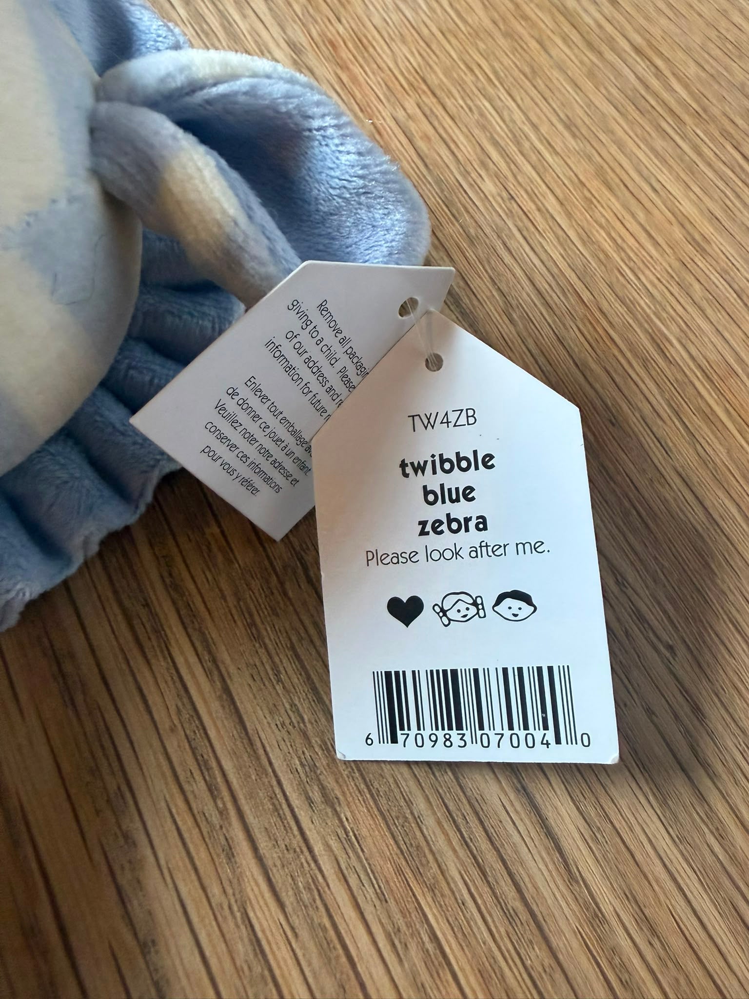 Jellycat Twibble Zebra - Blue