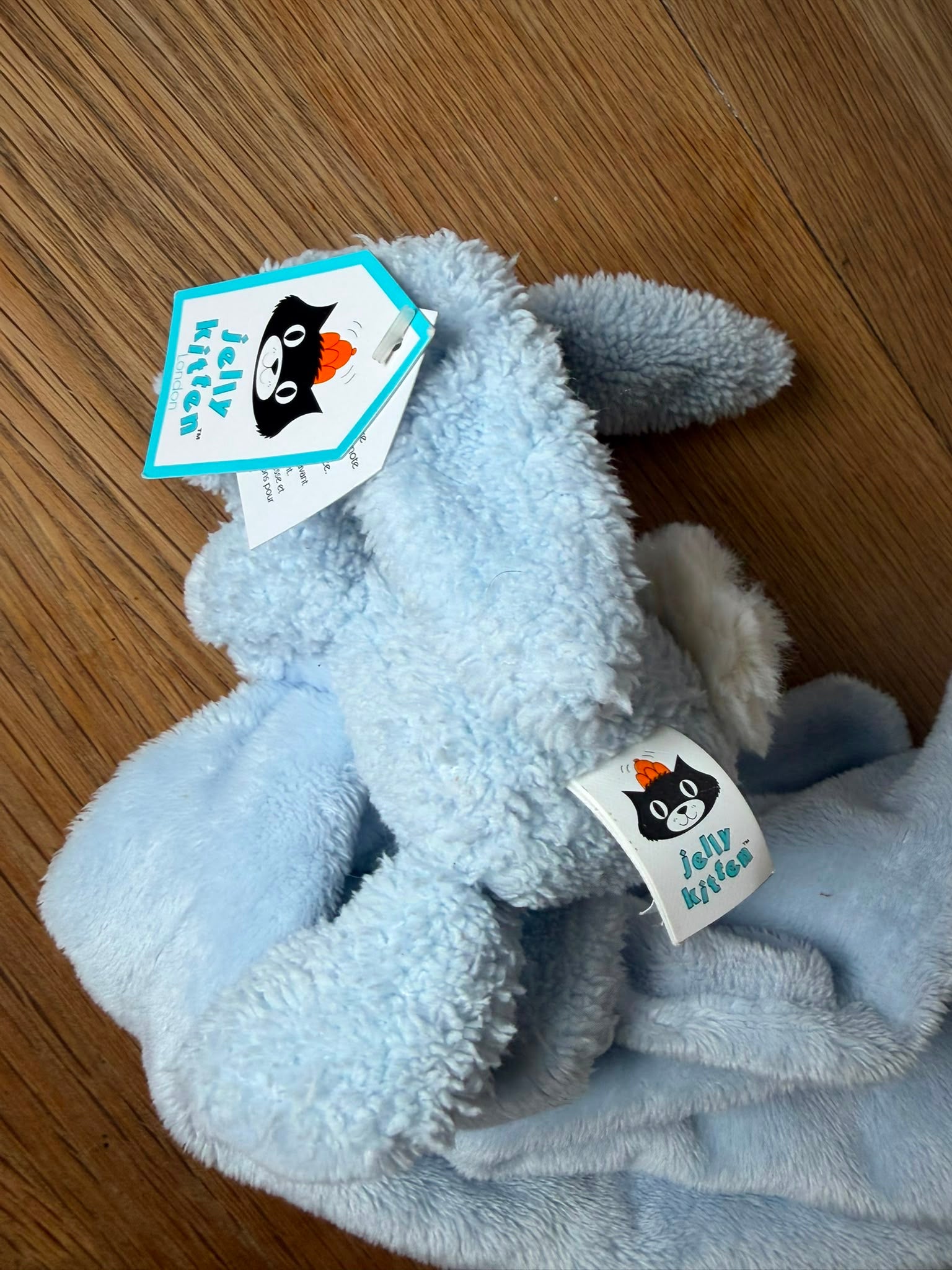Jelly Kitten Bashful Blue Bunny Blankie