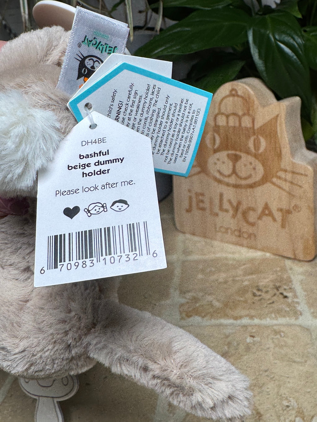 Jellycat Bashful Beige Bunny Dummy Clip